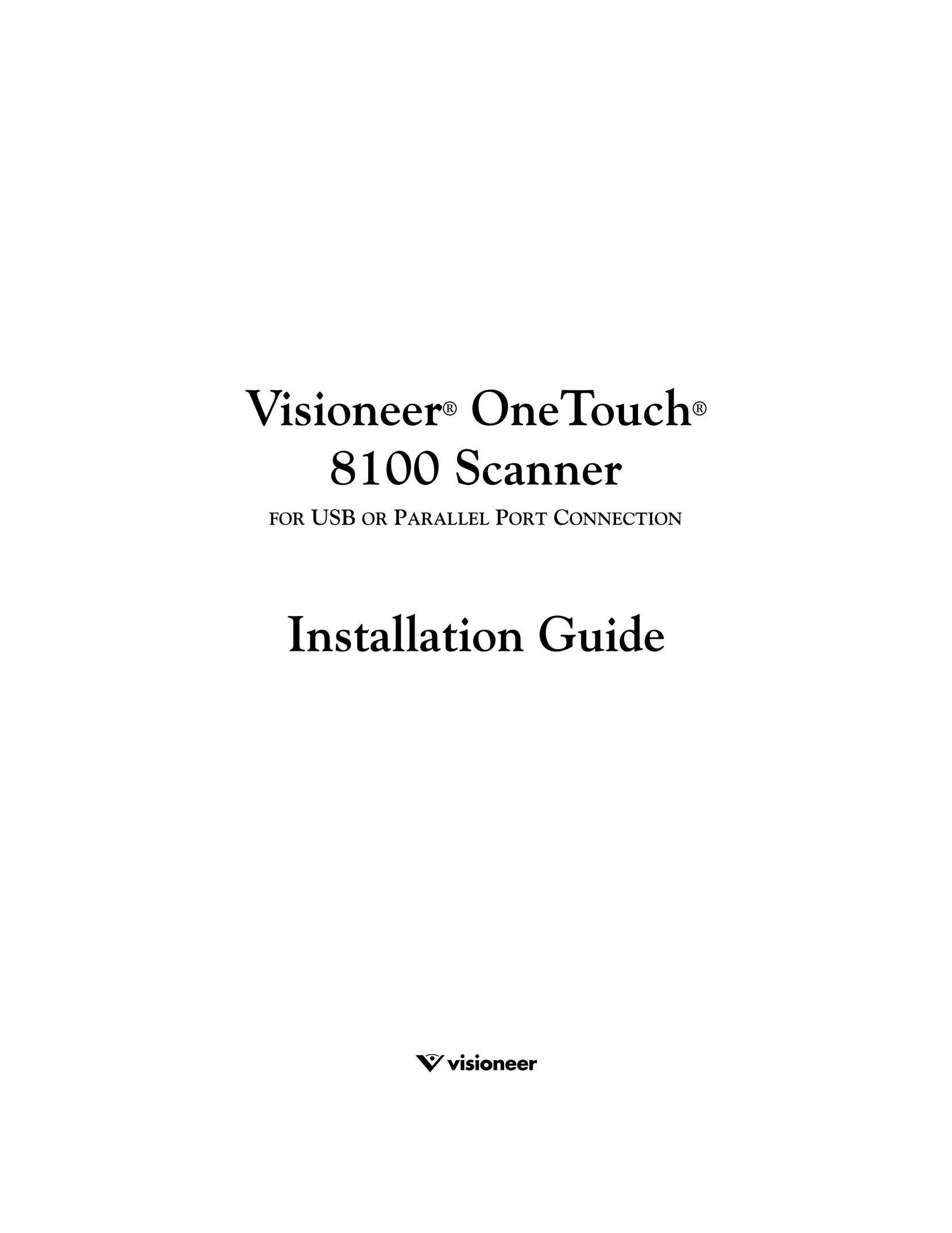 Visioneer 8100 Scanner User Manual