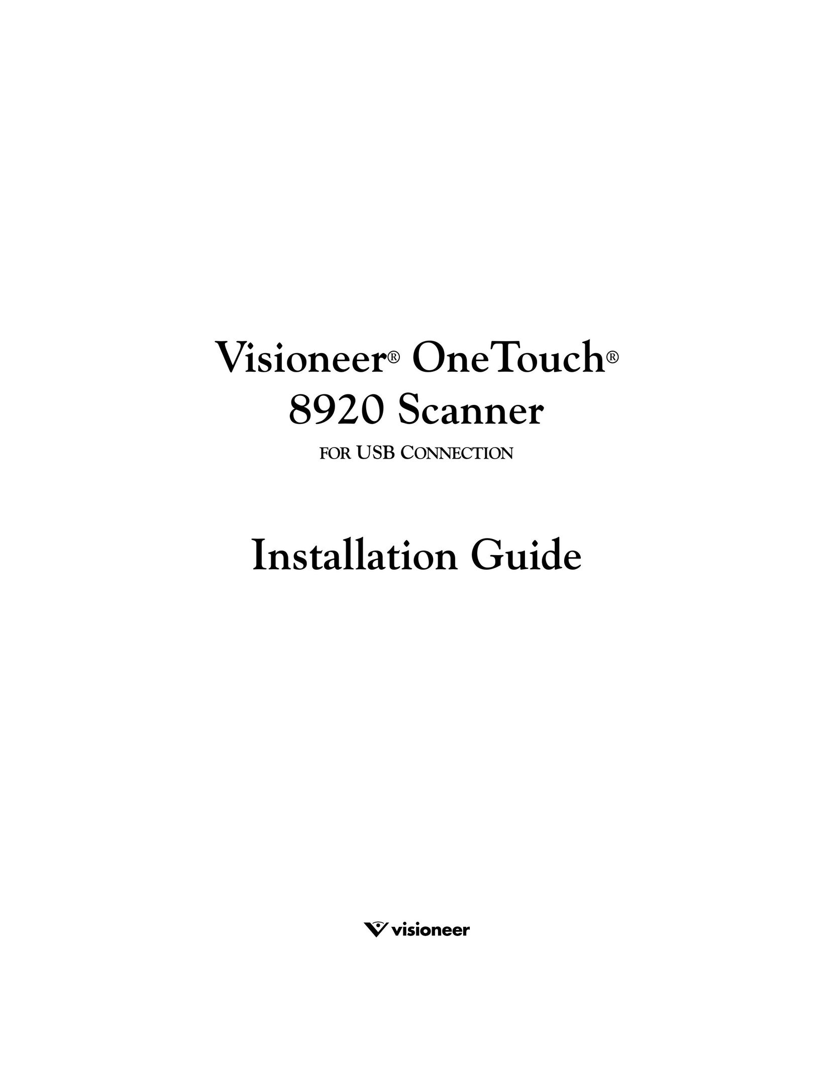 Visioneer 8920 Scanner User Manual