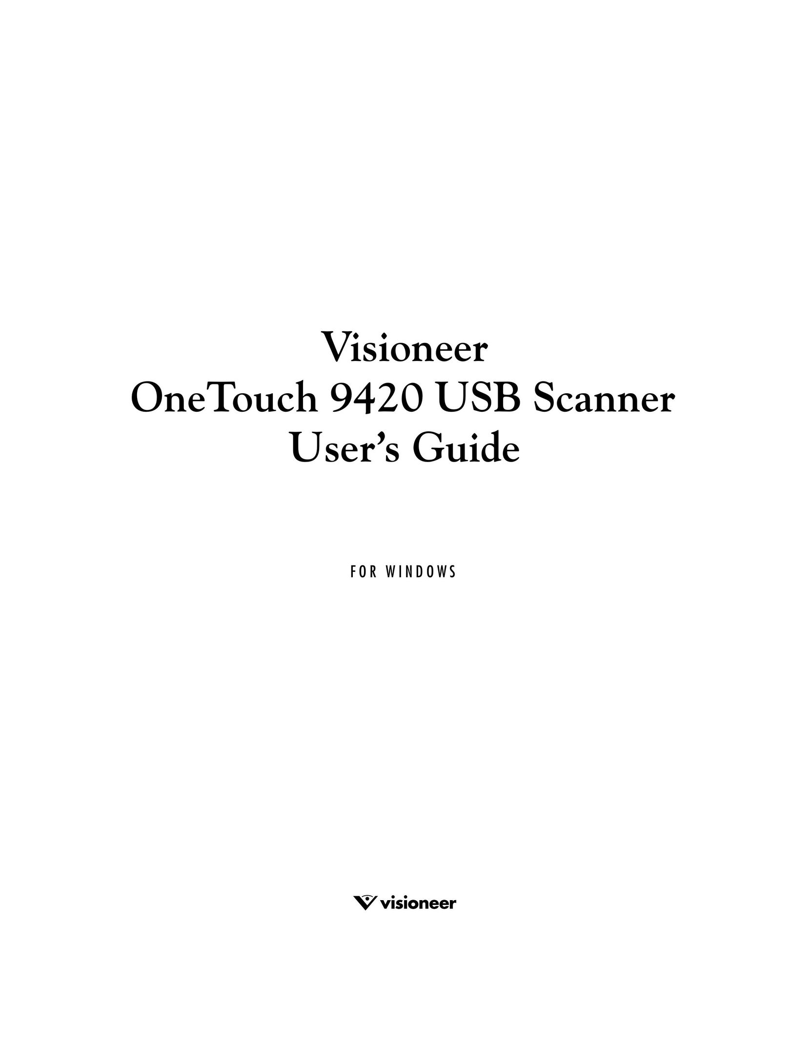 Visioneer 9420 Scanner User Manual