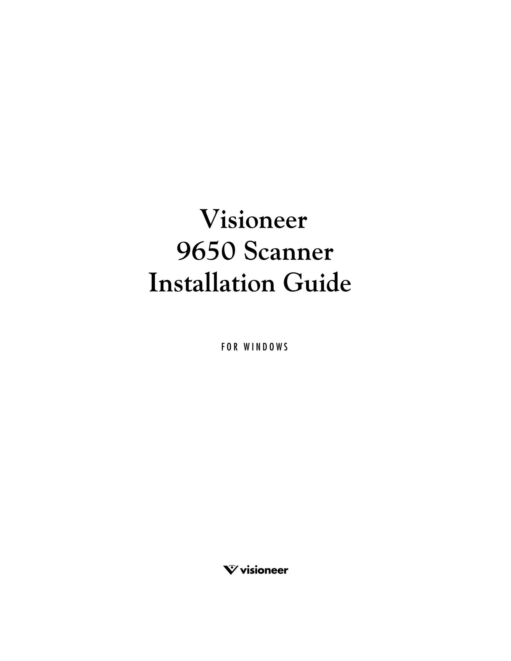 Visioneer 9650 Scanner User Manual