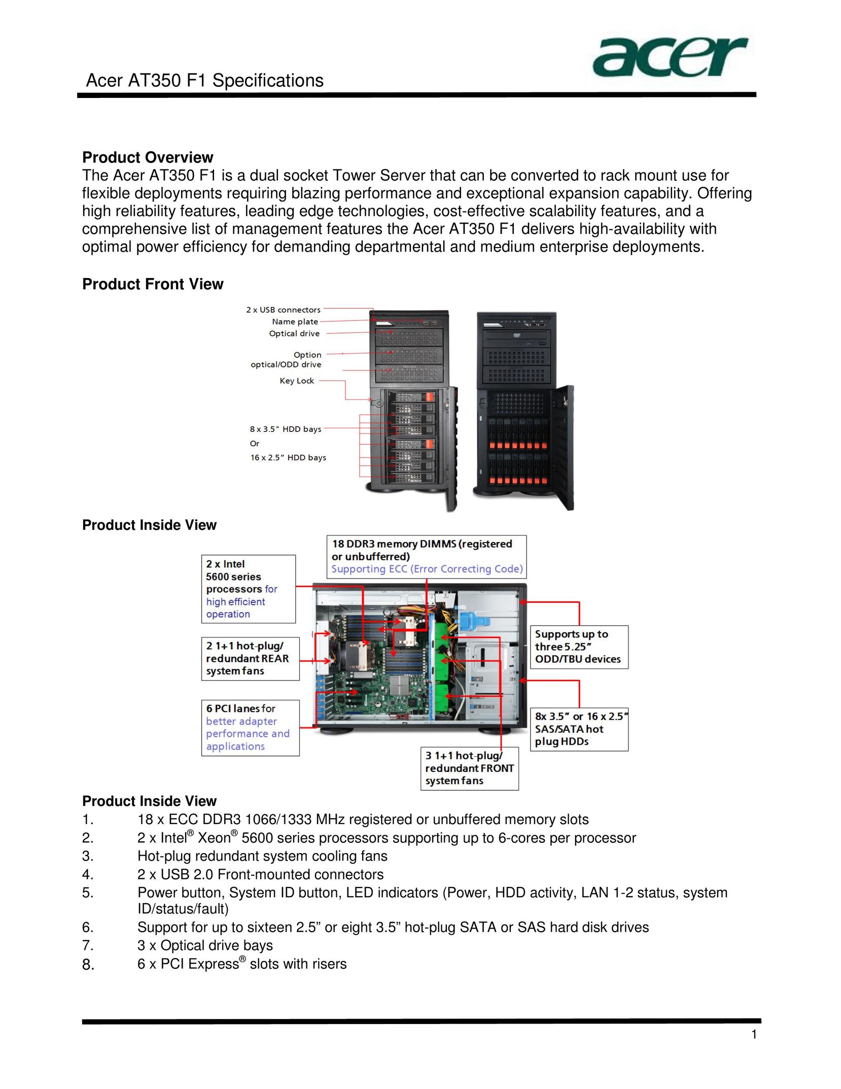 Acer AT350 Server User Manual
