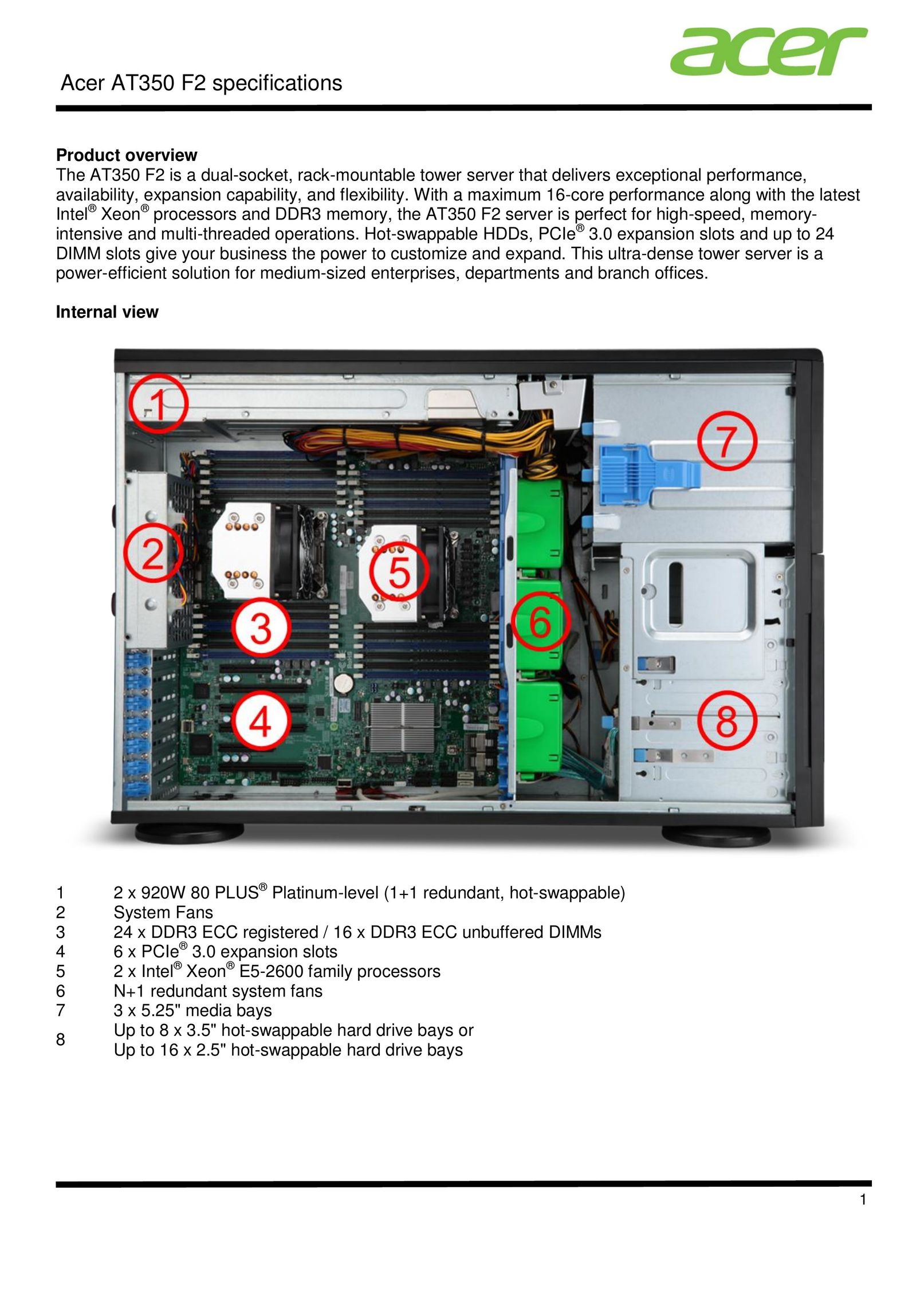 Acer AT350 F2 Server User Manual