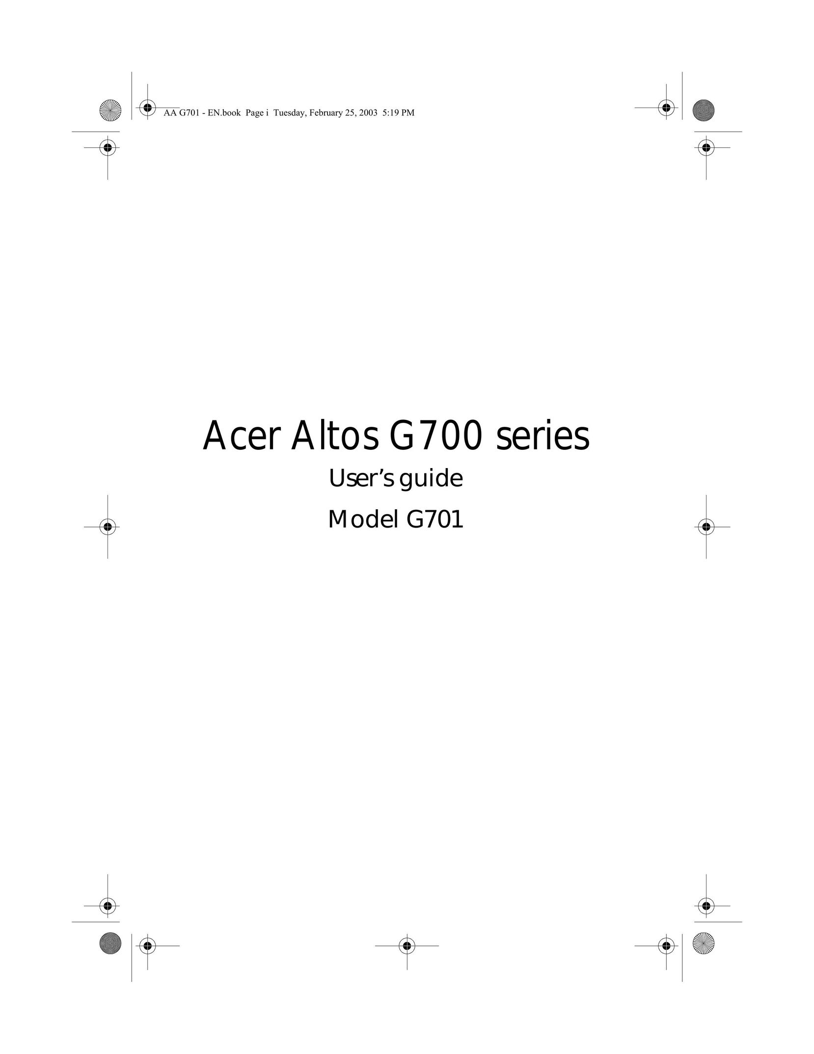 Acer G700 series Server User Manual