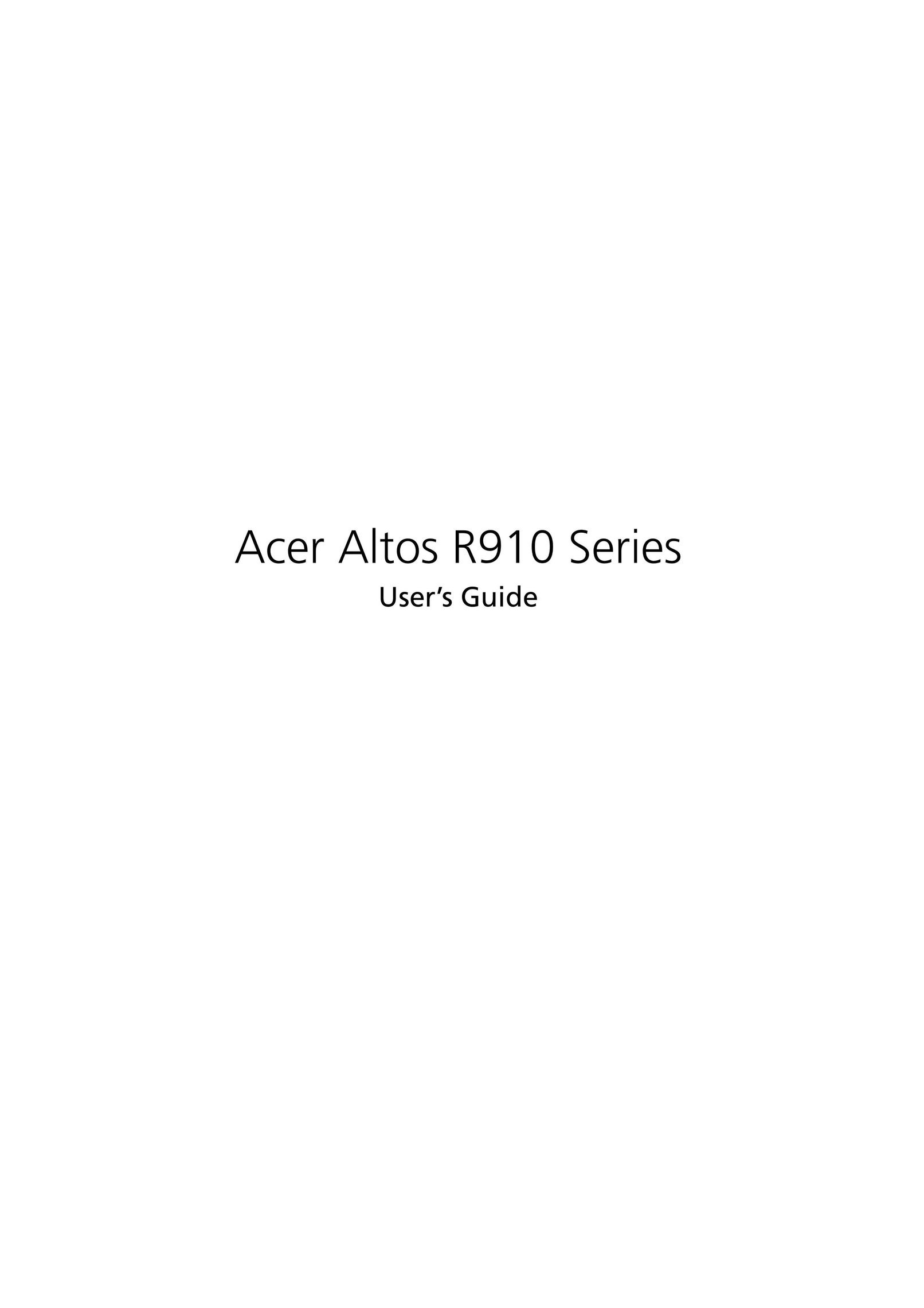 Acer R910 Series Server User Manual