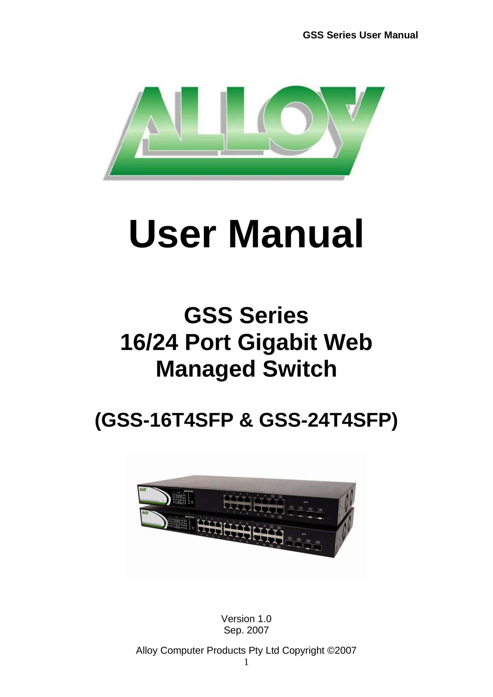 Alloy Computer Products 16/24 gigabit web managed switch Server User Manual