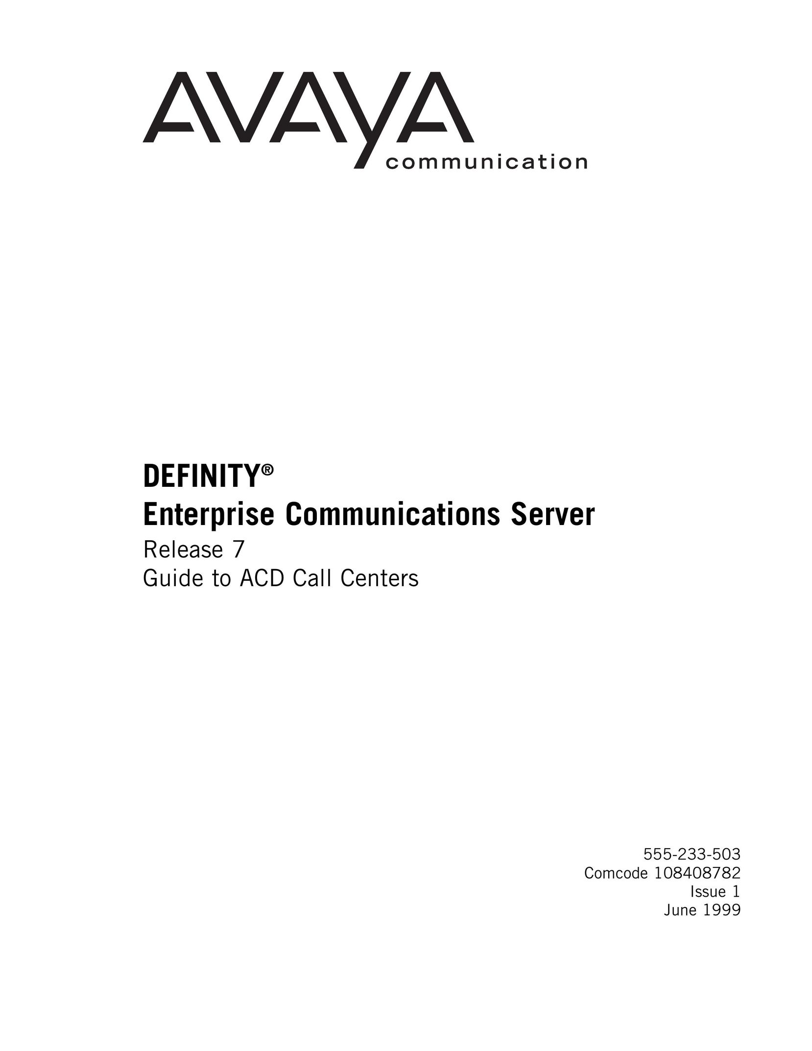 Avaya 555-233-503 Server User Manual
