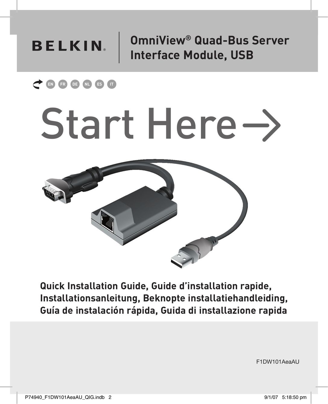 Belkin F1DW101AEAAU Server User Manual