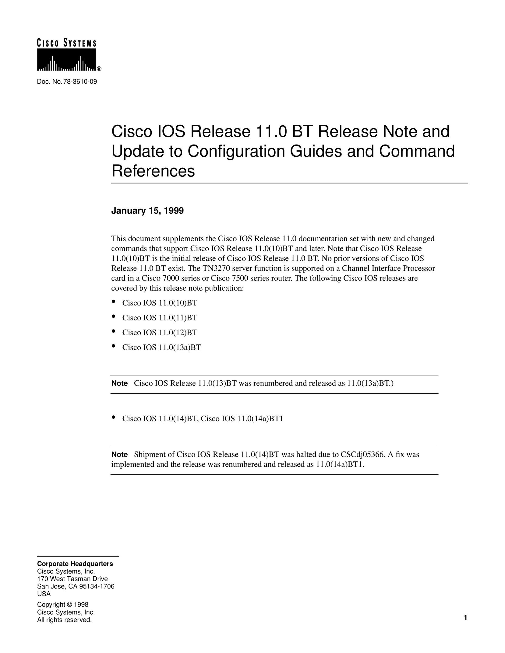 Cisco Systems 11.0 BT Server User Manual
