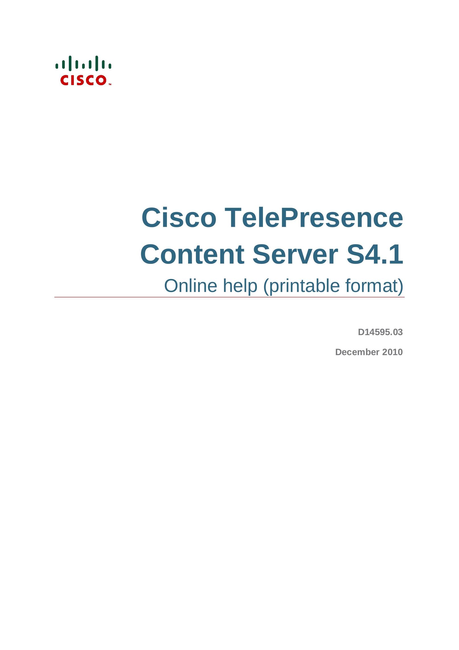 Cisco Systems D14595.03 Server User Manual