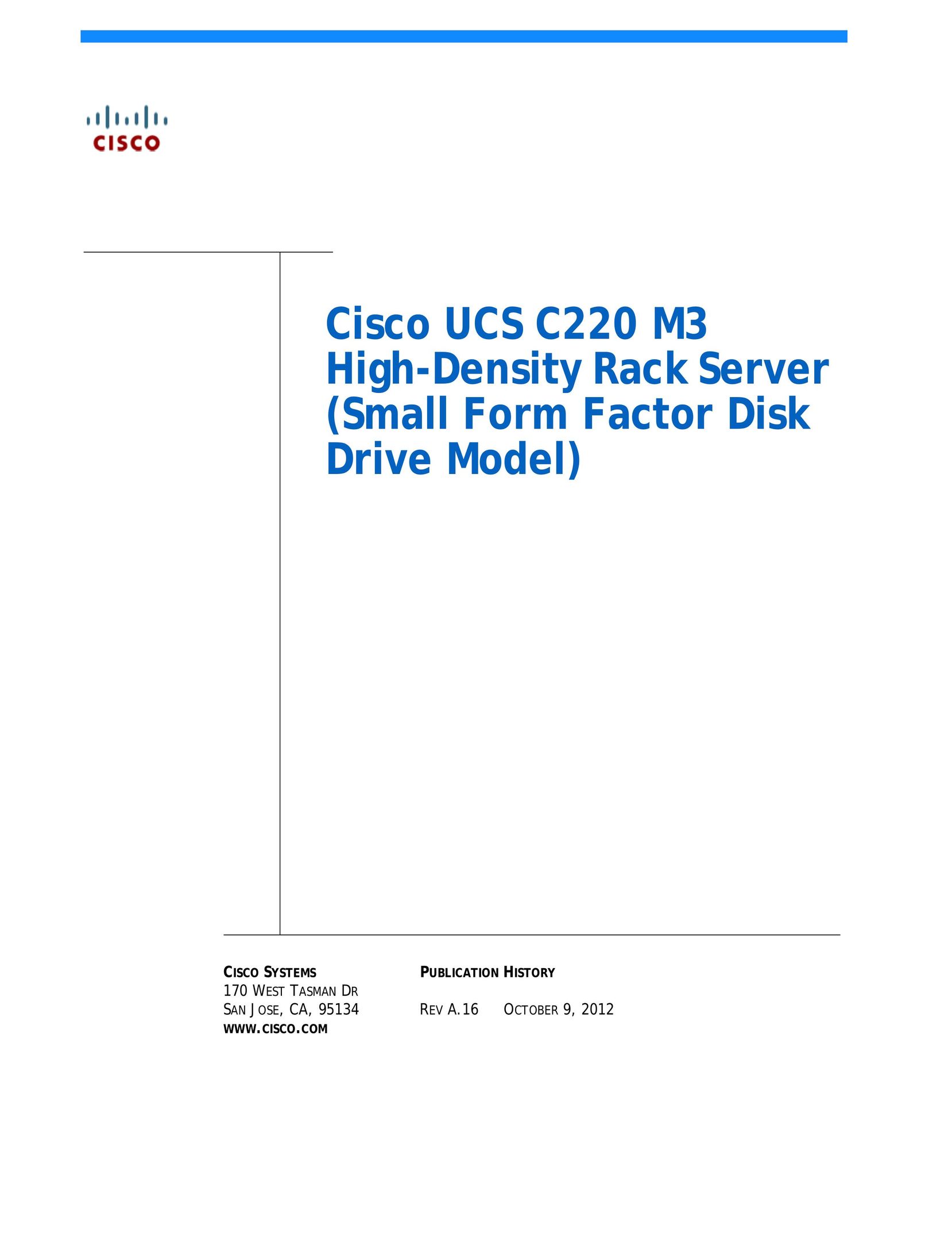 Cisco Systems UCS C220 M3 Server User Manual