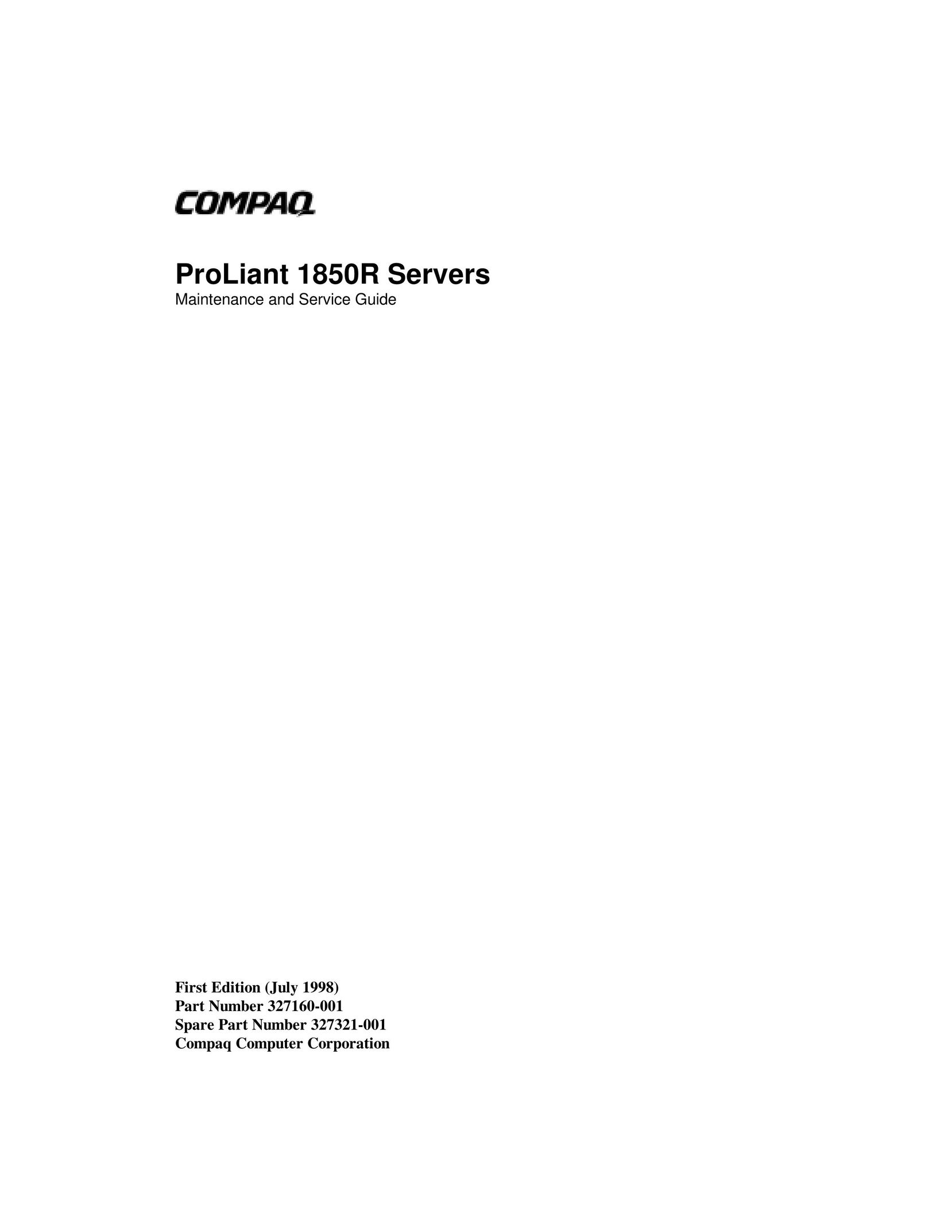 Compaq 1850R Server User Manual