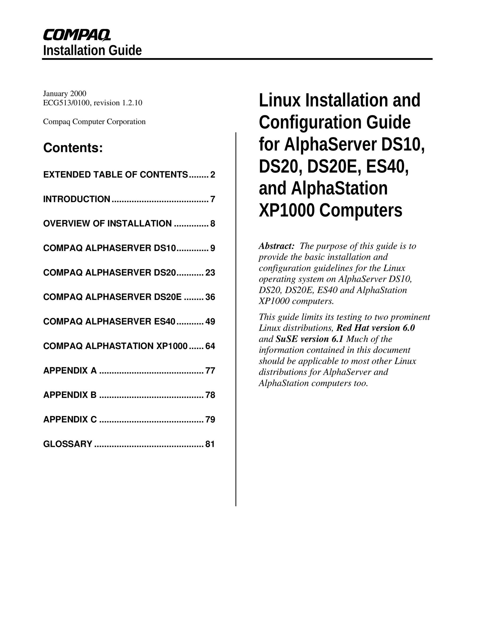 Compaq DS20 Server User Manual
