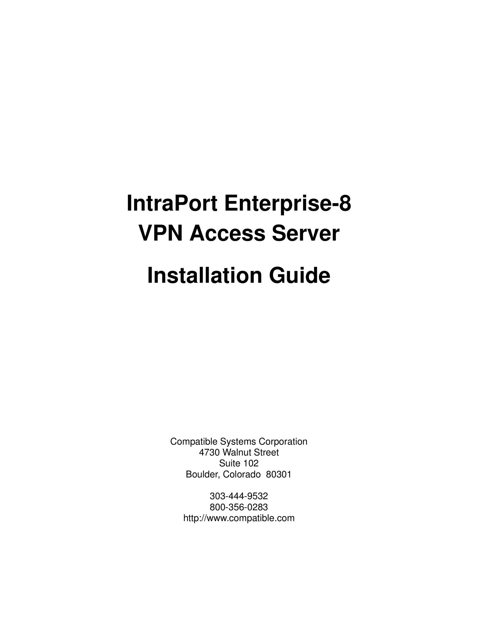 Compatible Systems Enterprise-8 Server User Manual