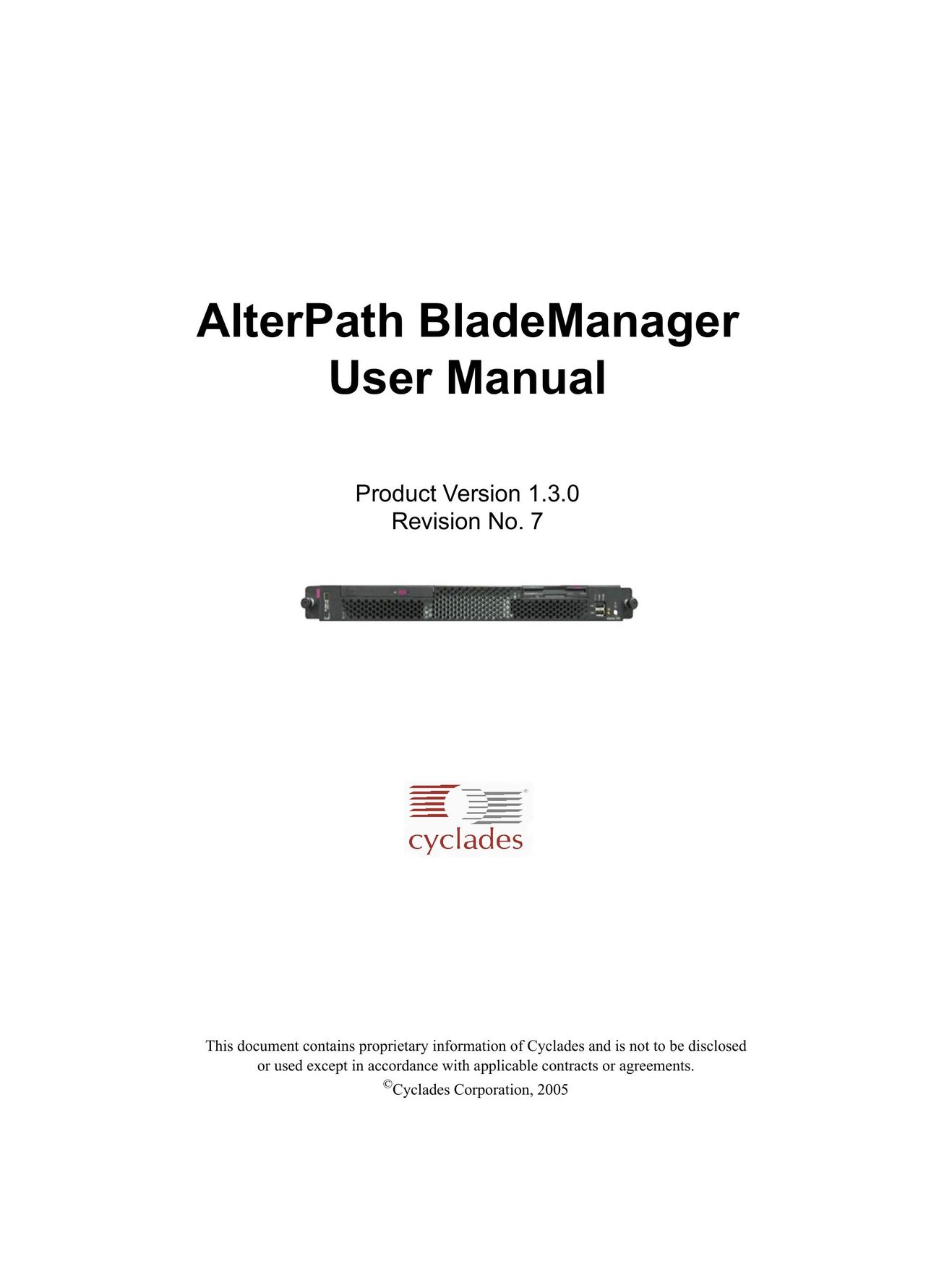 Cyclades AlterPath BladeManager Server User Manual