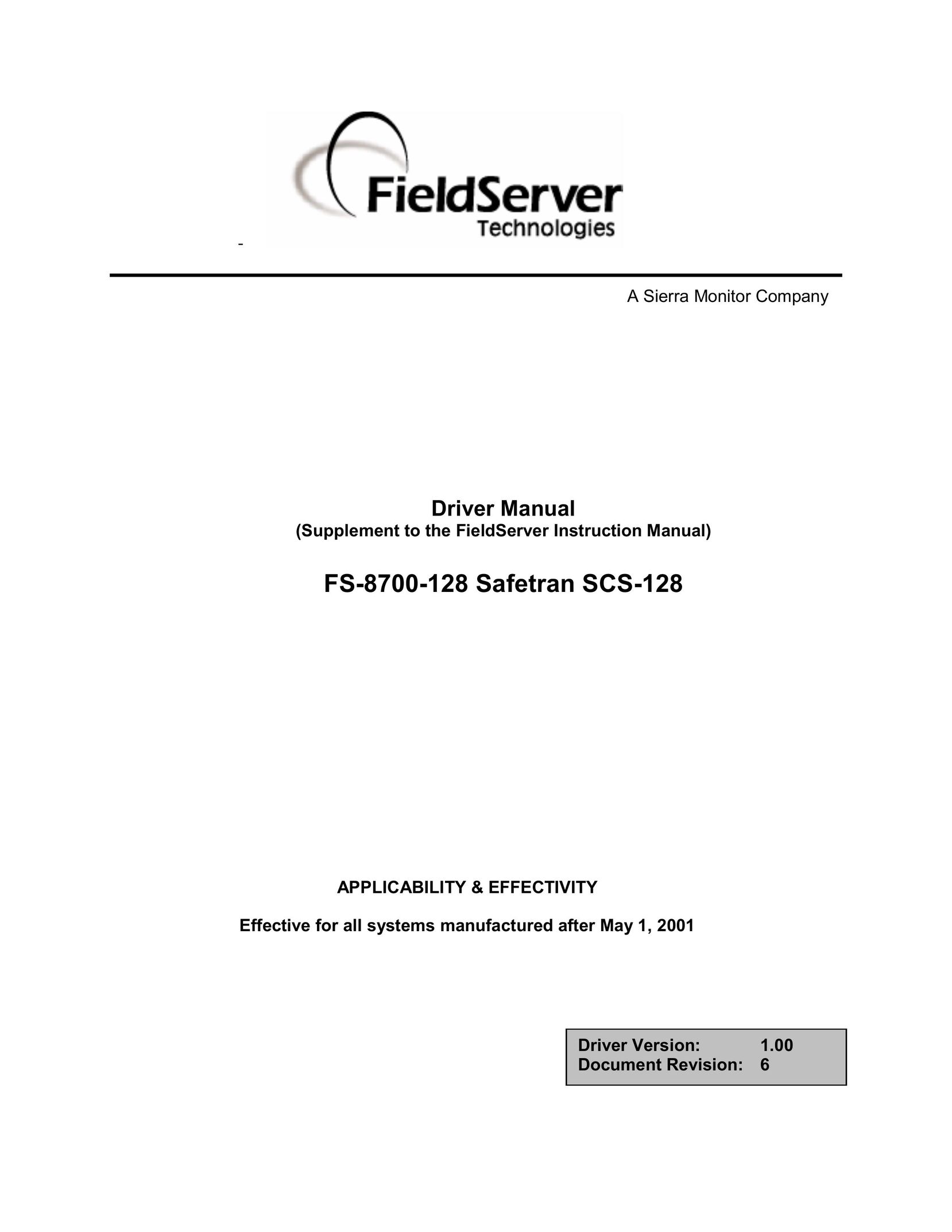 FieldServer FS-8700-128 Server User Manual