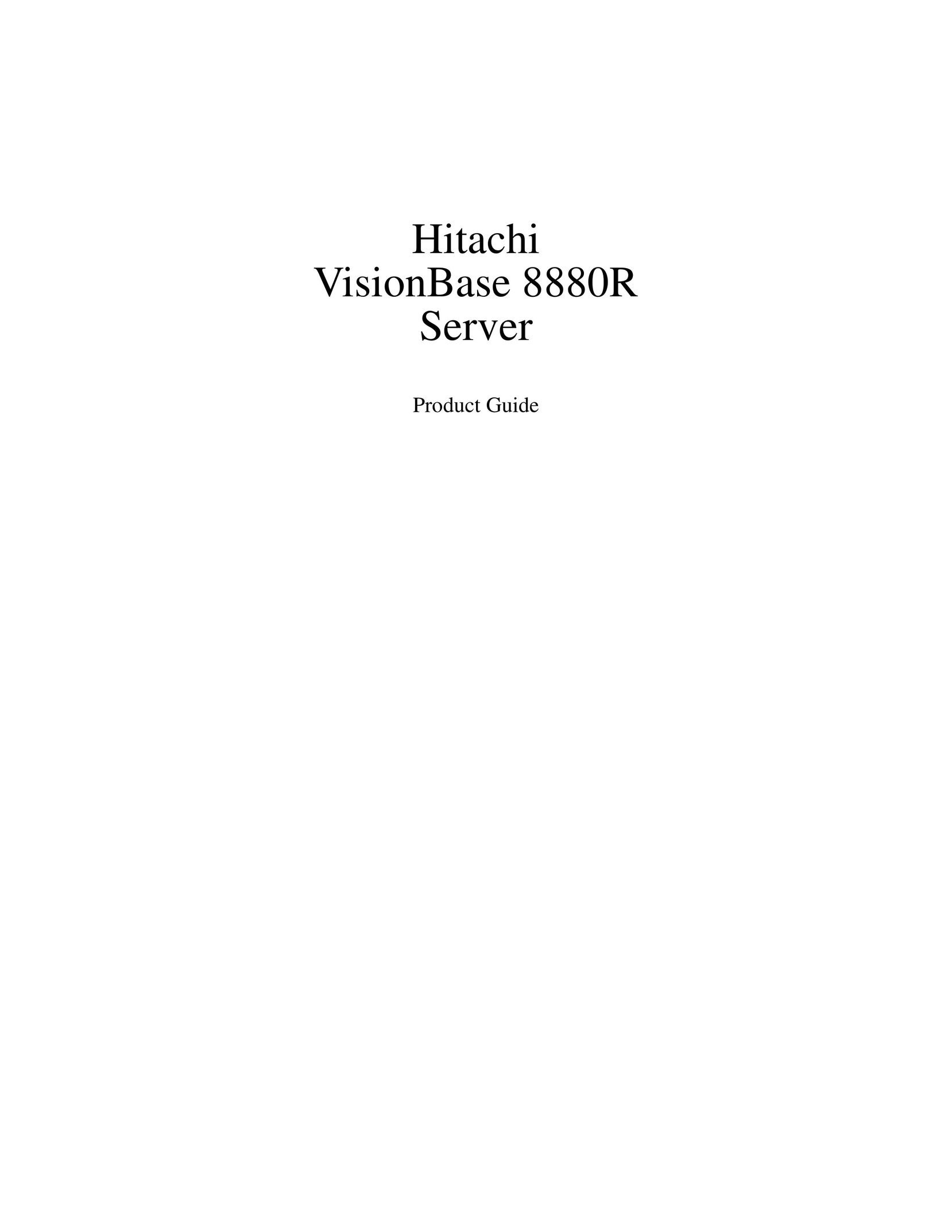 Hitachi 8880R Server User Manual