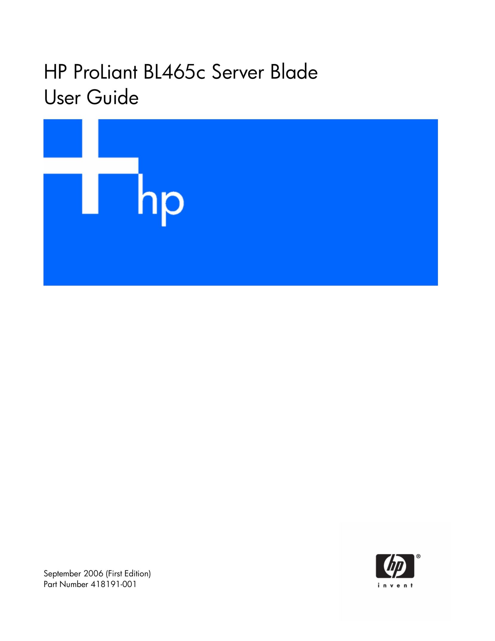 HP (Hewlett-Packard) 418191-001 Server User Manual