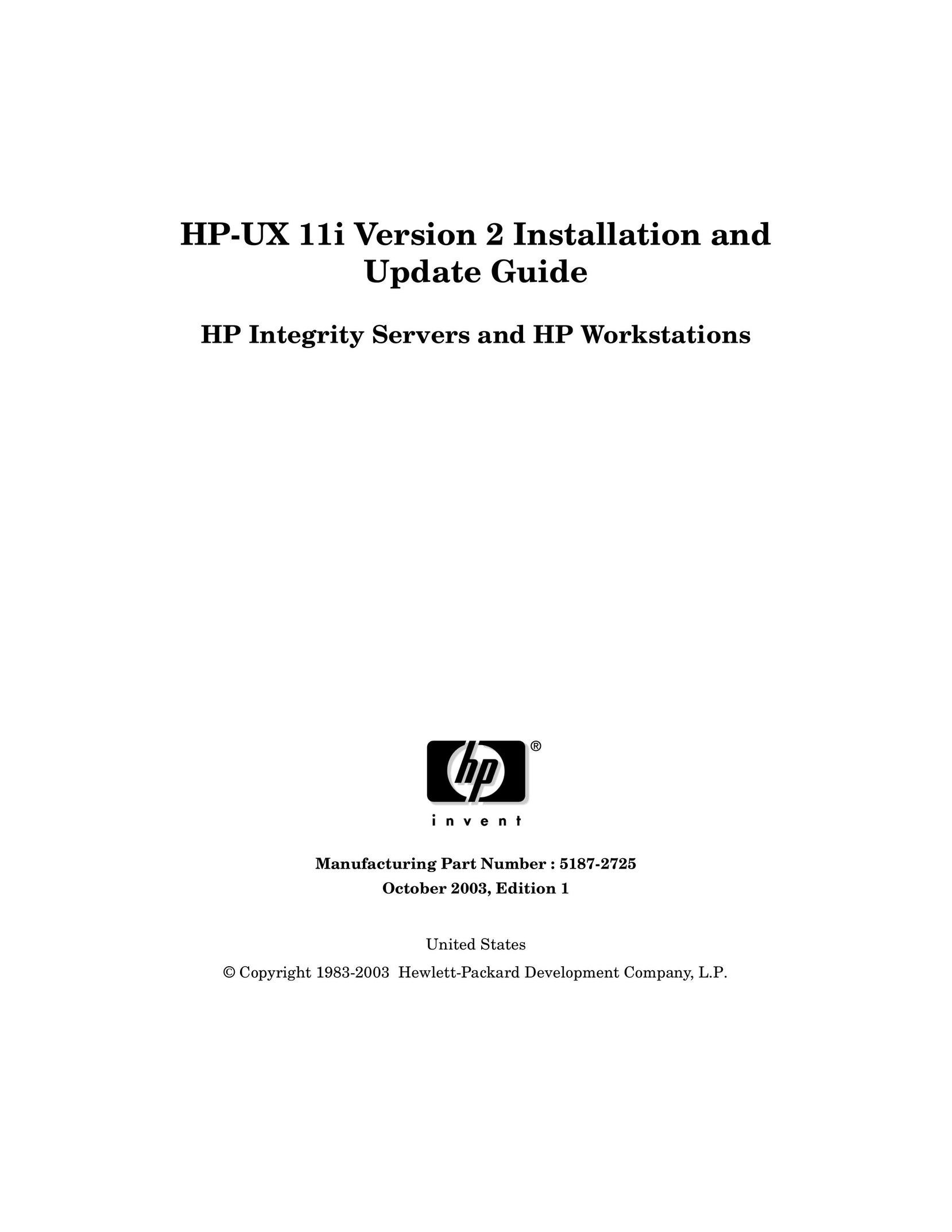 HP (Hewlett-Packard) 5187-2725 Server User Manual