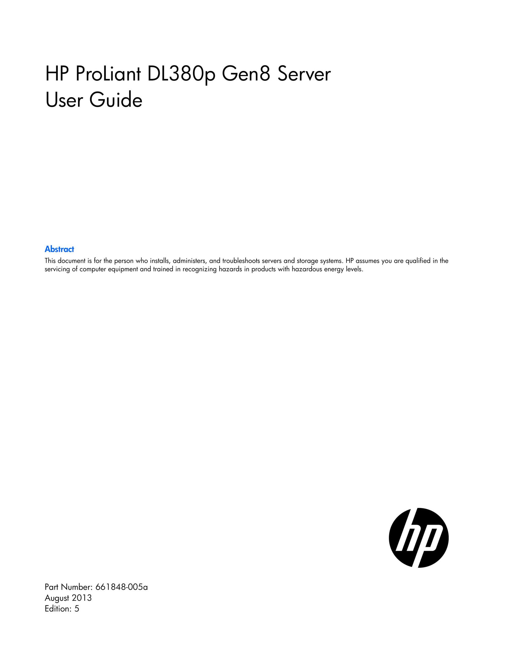 HP (Hewlett-Packard) 642106-001 Server User Manual