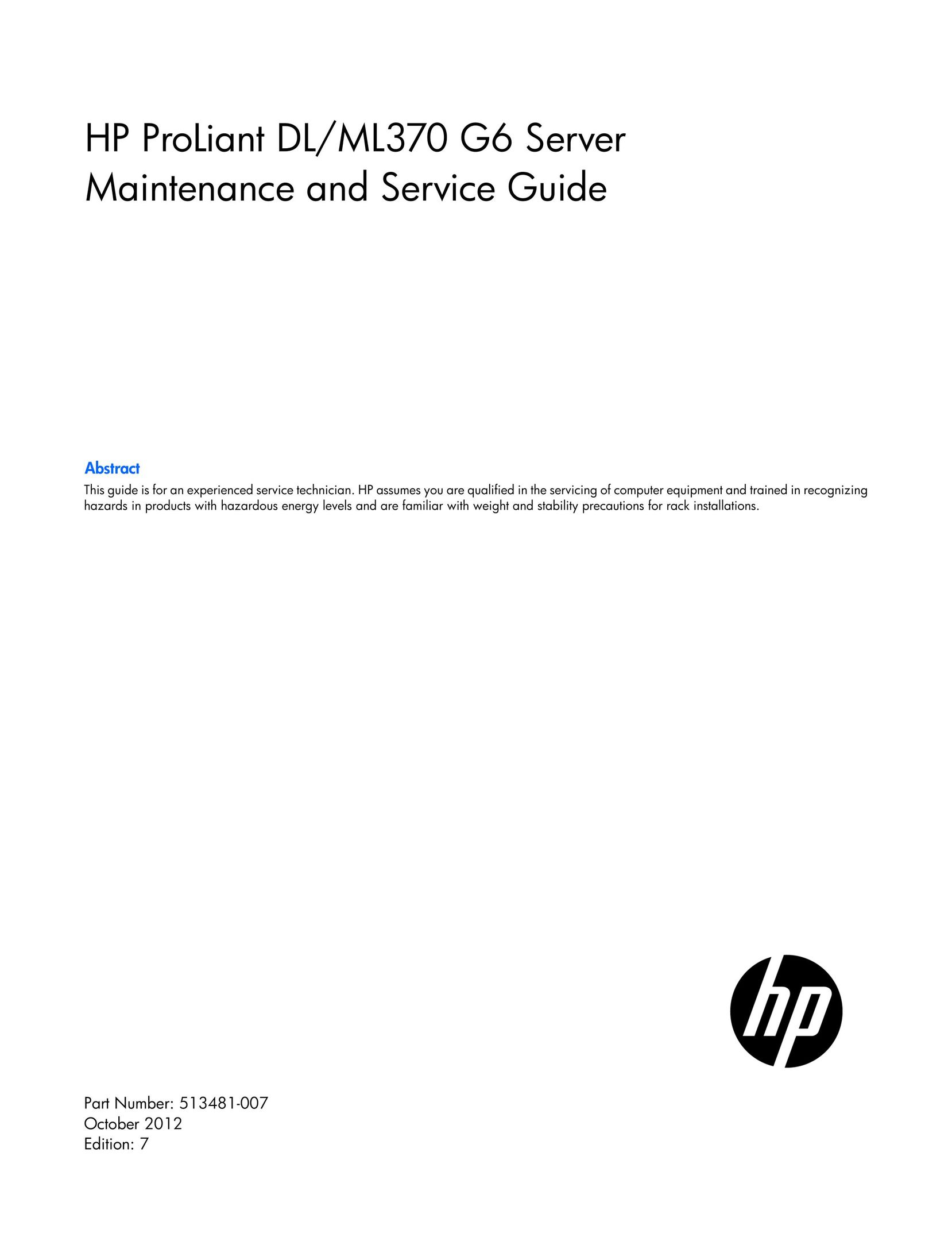HP (Hewlett-Packard) 654080-S01 Server User Manual