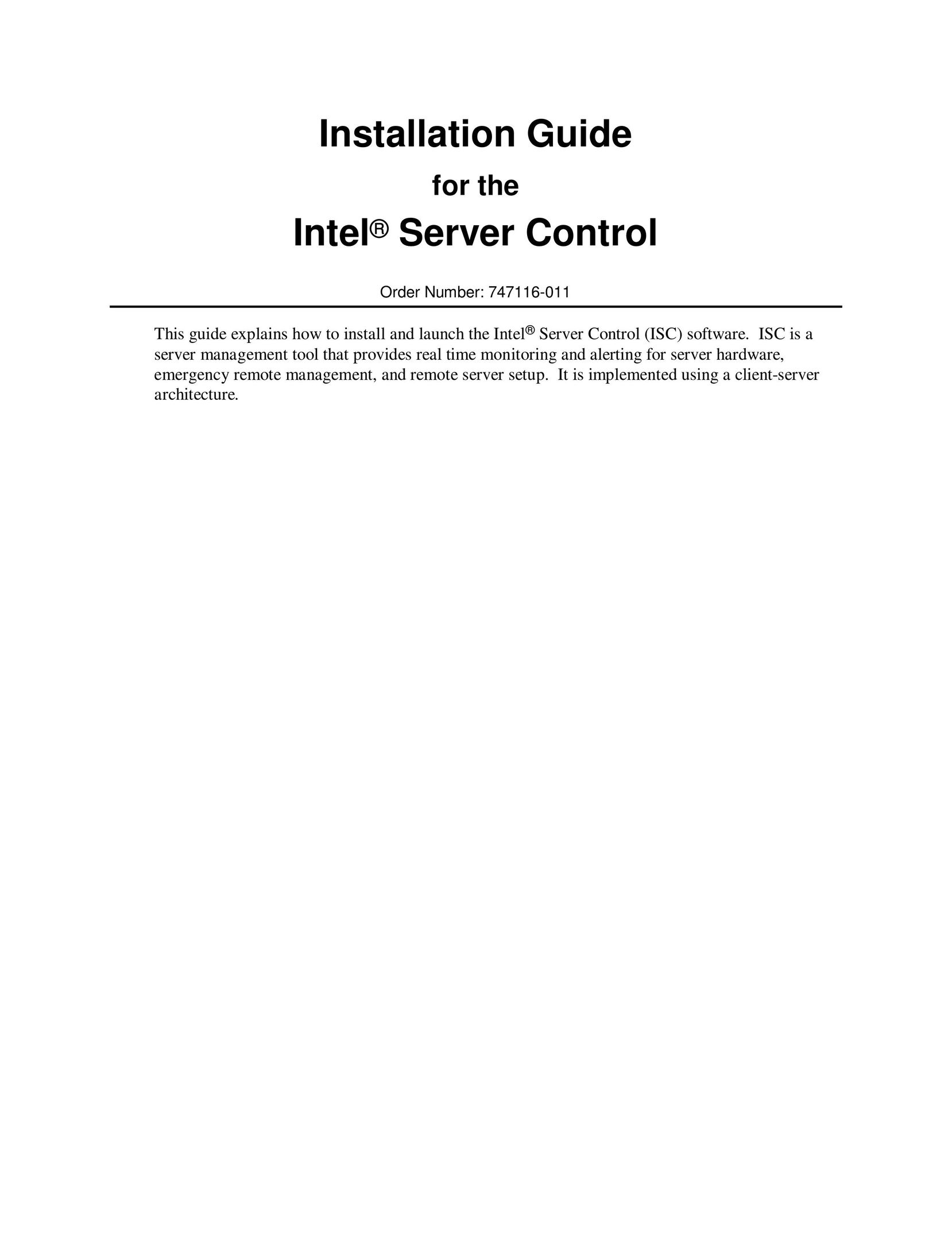 Intel 747116-011 Server User Manual