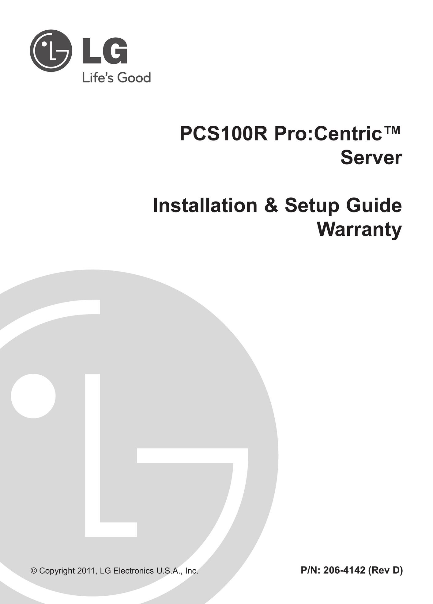 LG Electronics PCS100R Server User Manual