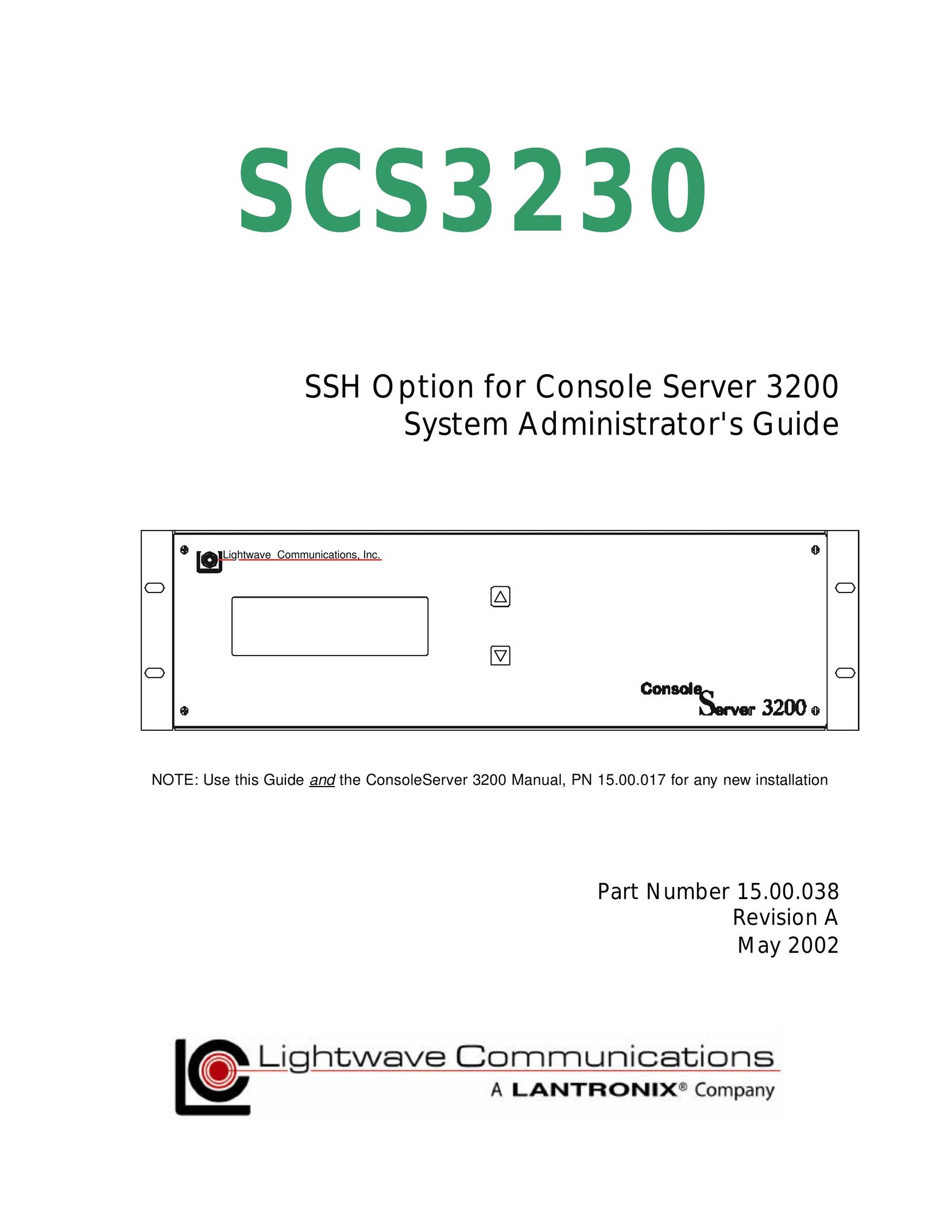 Lightwave Communications SCS3230 Server User Manual