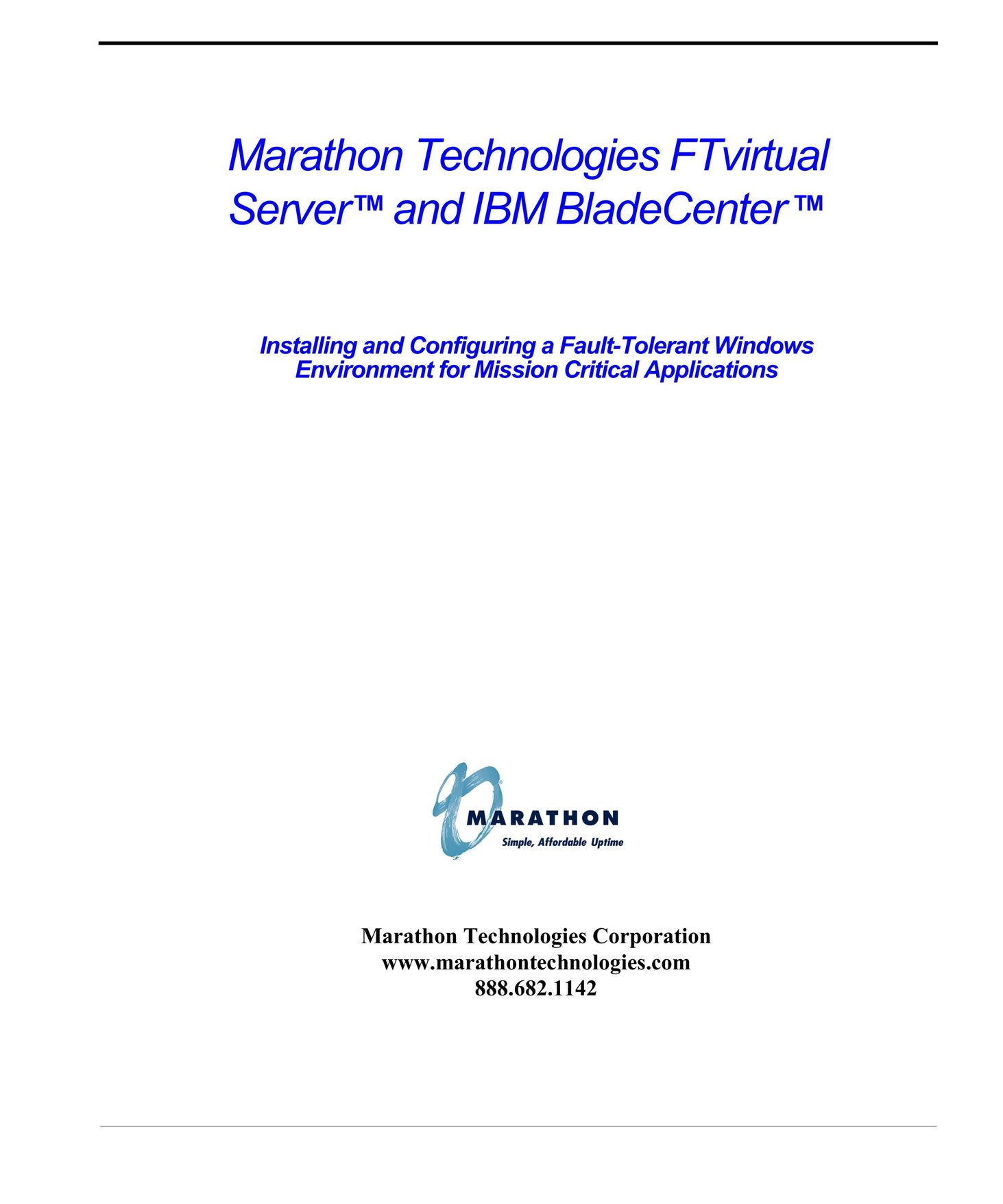Marathon Computer FTvirtual Server Server User Manual