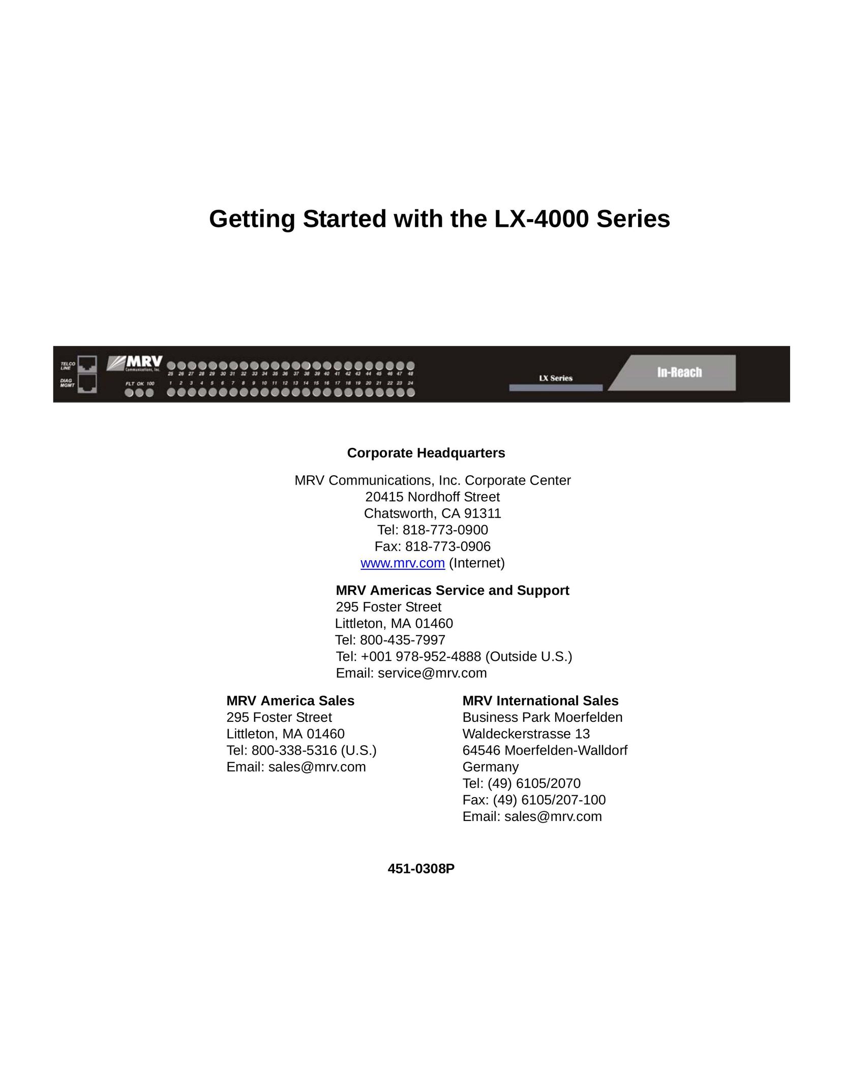 MRV Communications LX-4000 Series Server User Manual