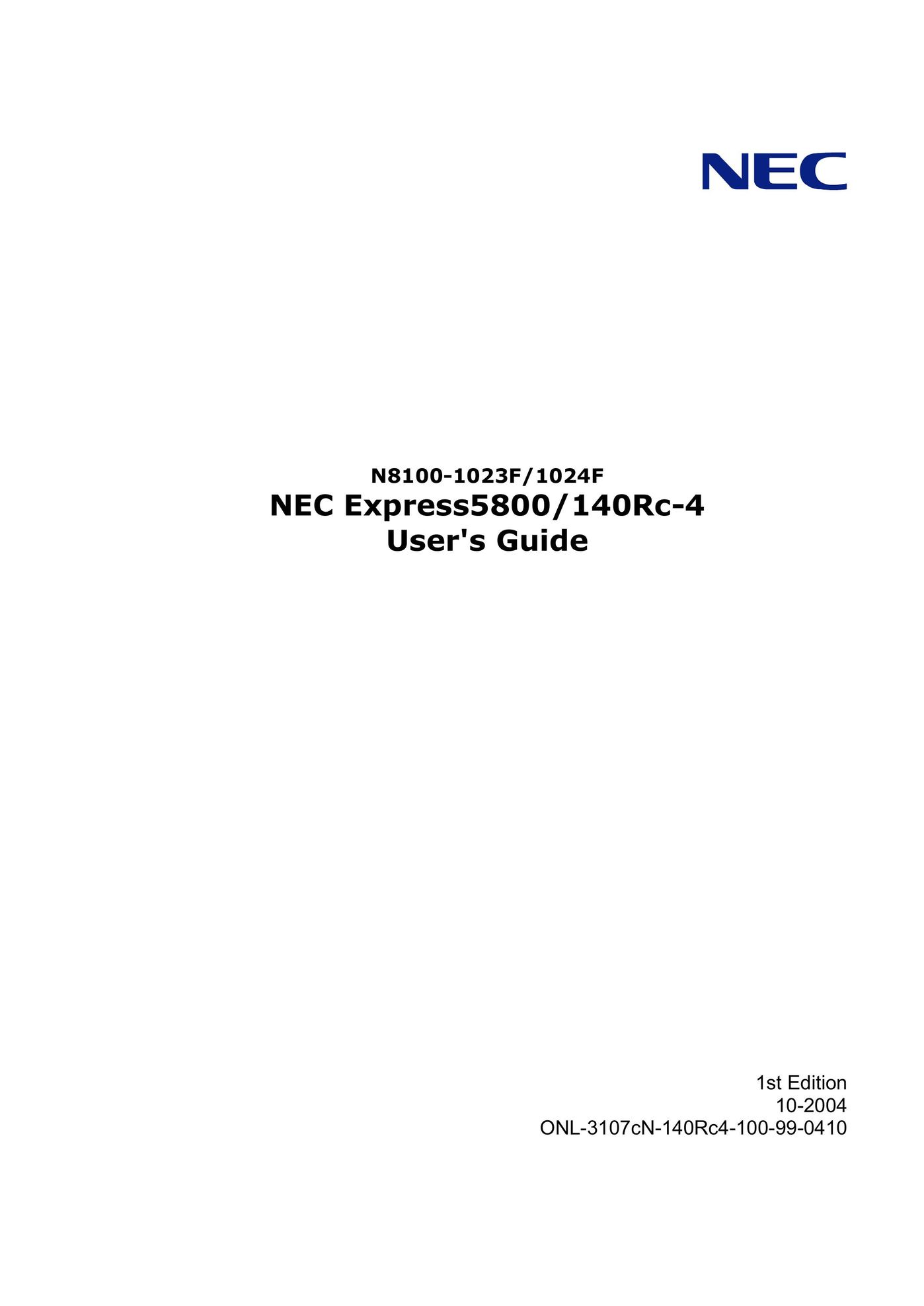 NEC 140Rc-4 Server User Manual