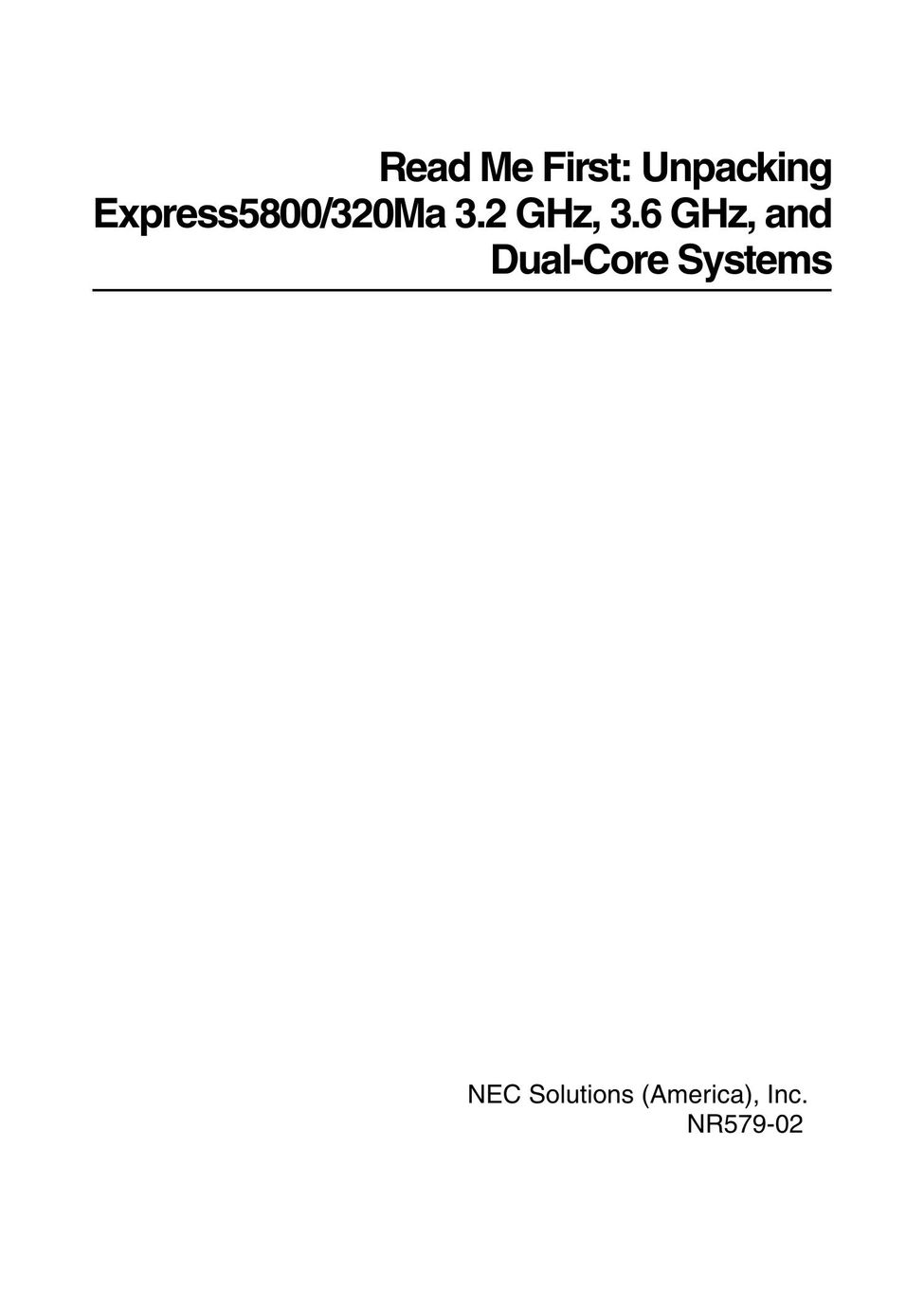 NEC 320Ma Server User Manual