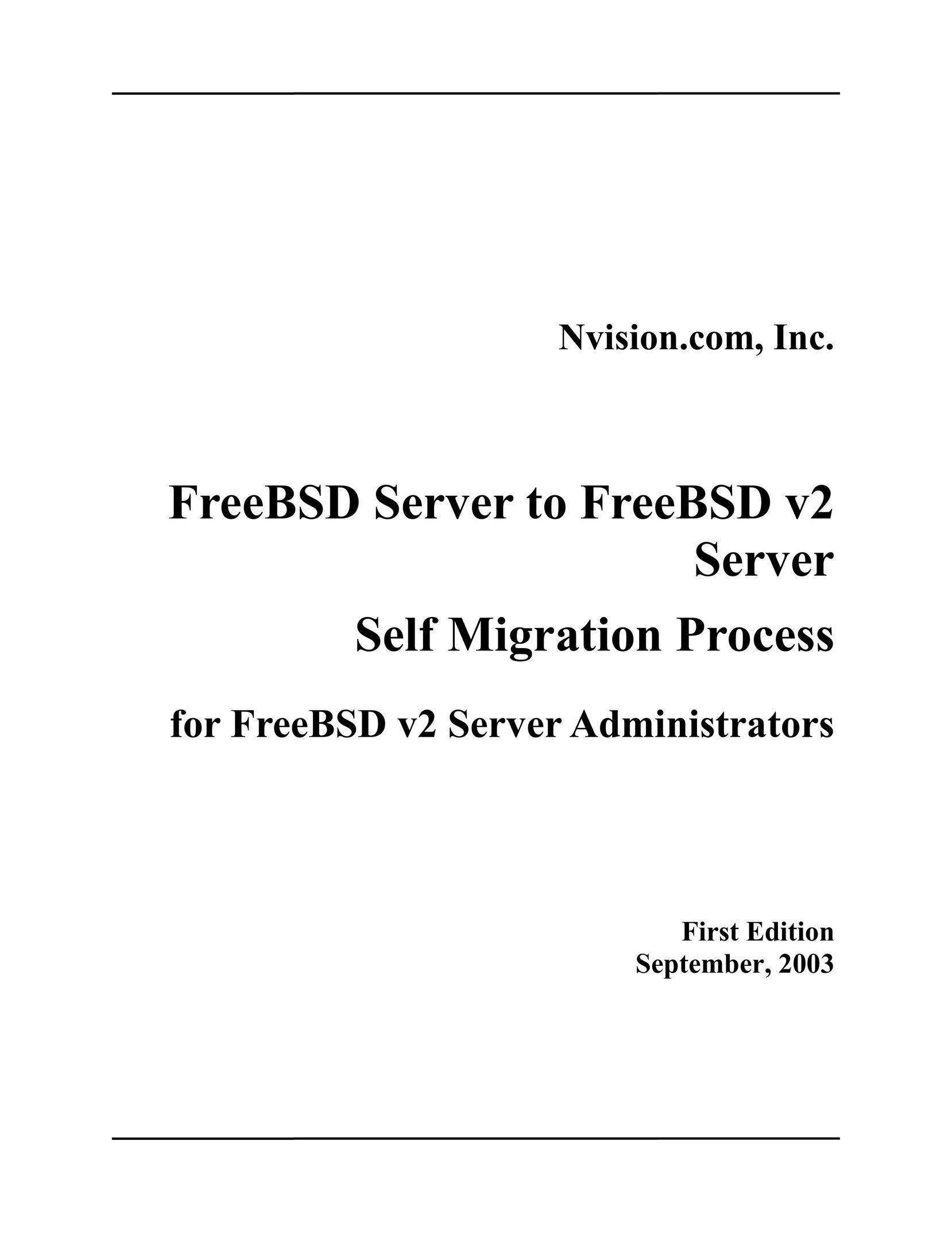 Nvidia FreeBSD Server to FreeBSD v2 Server Server User Manual