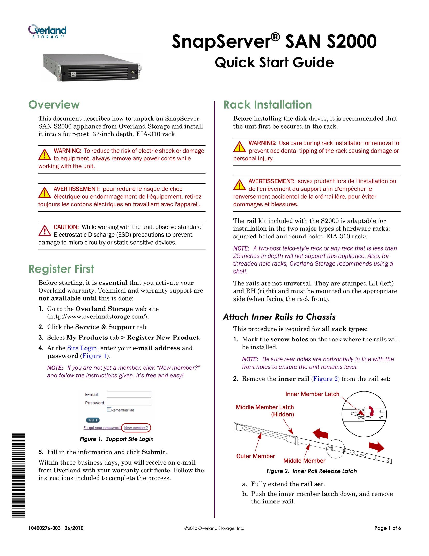 Overland Storage SAN S2000 Server User Manual