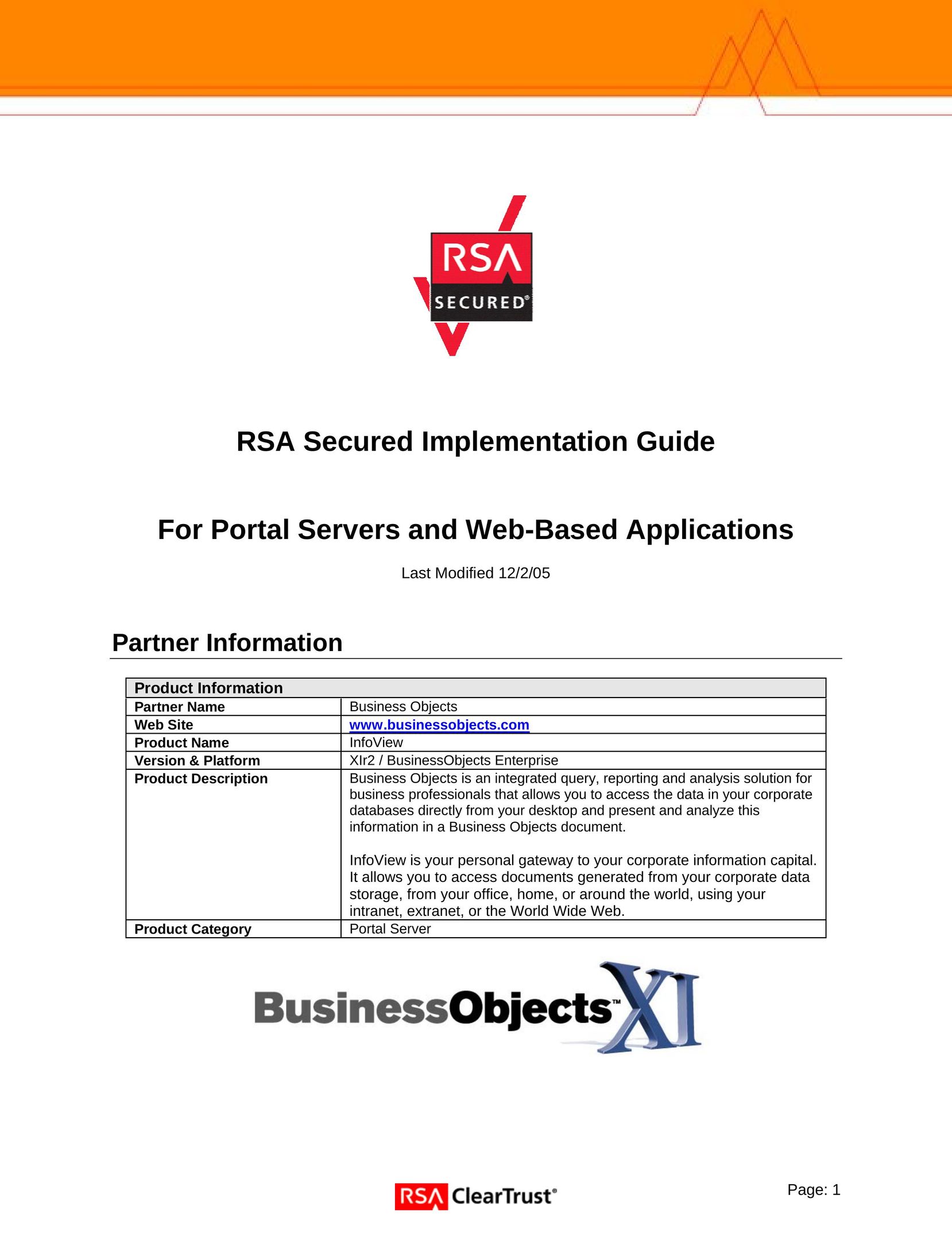 RSA Security Xlr2 Server User Manual