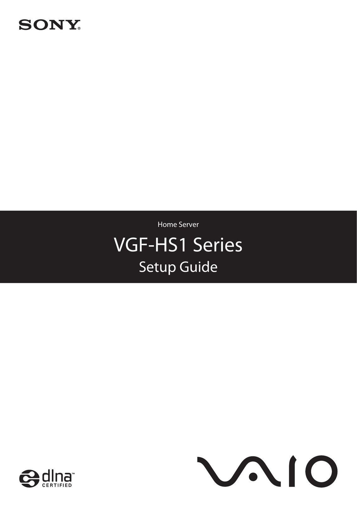 Sony VGF-HS1 Server User Manual
