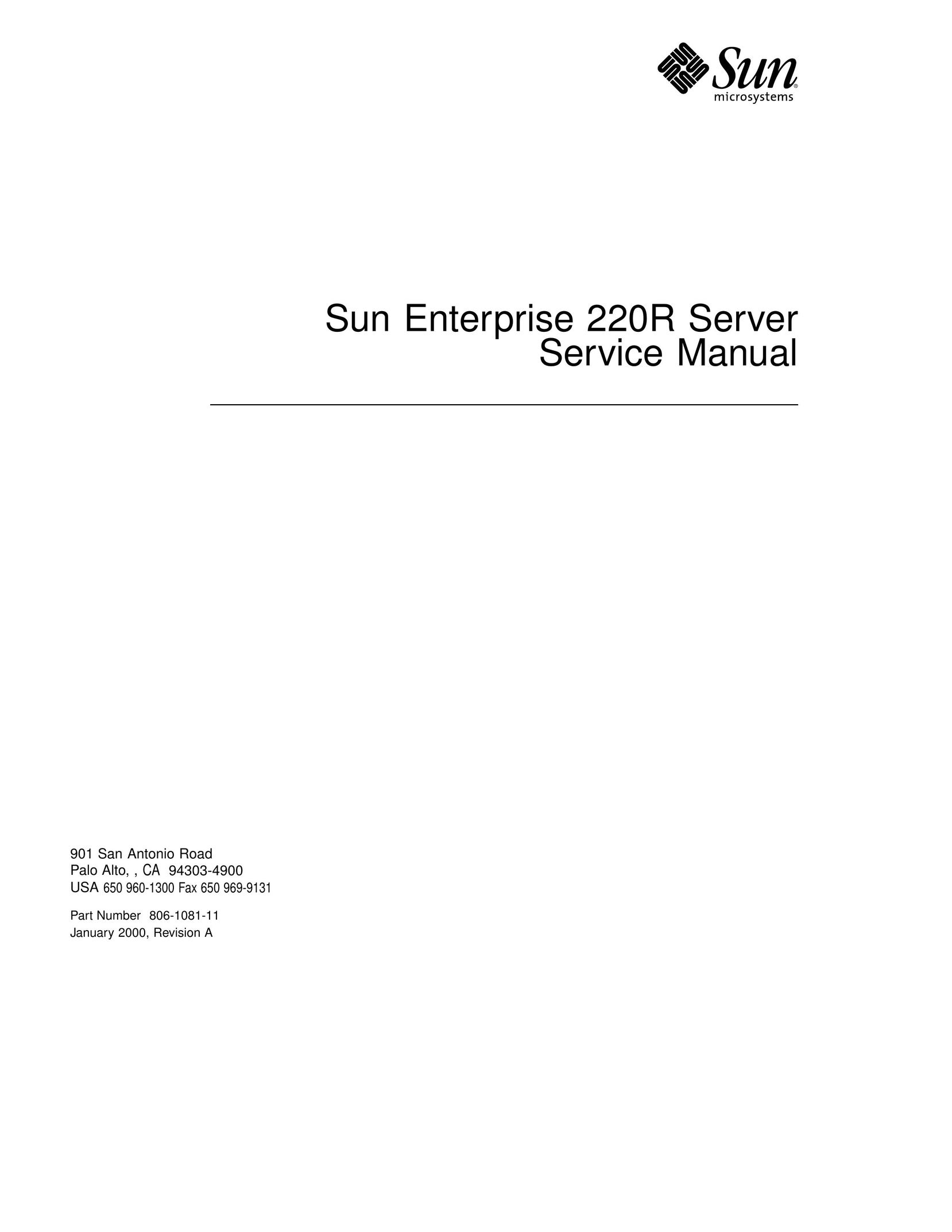 Sun Microsystems 220R Server User Manual