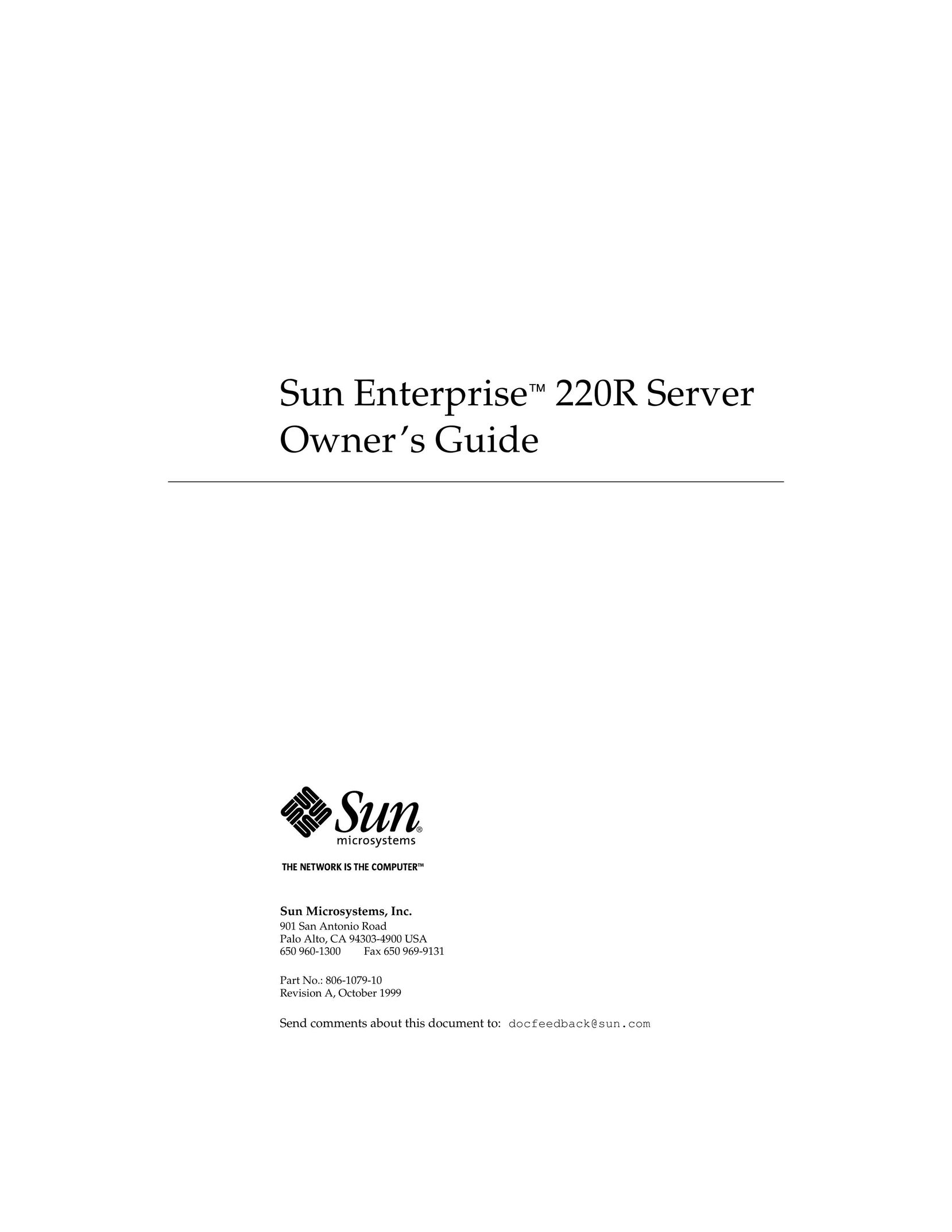 Sun Microsystems 220R Server User Manual