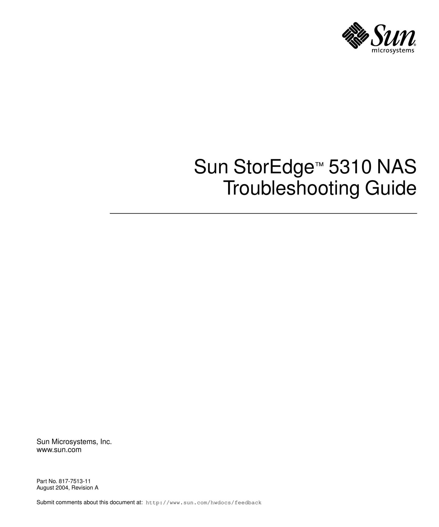 Sun Microsystems 5310 NAS Server User Manual