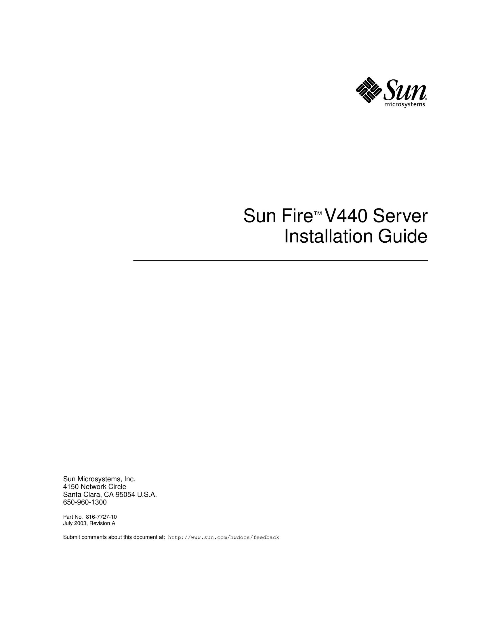 Sun Microsystems 816-7727-10 Server User Manual