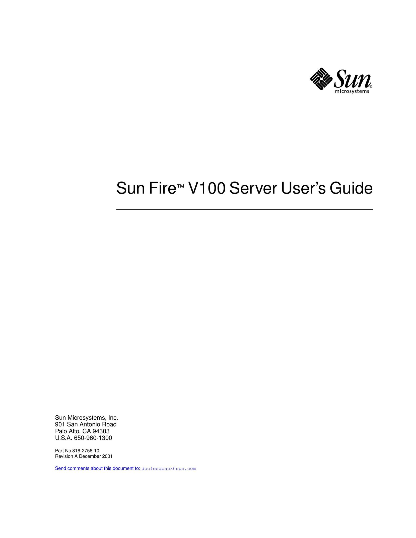 Sun Microsystems Sun Fire V100 Server User Manual