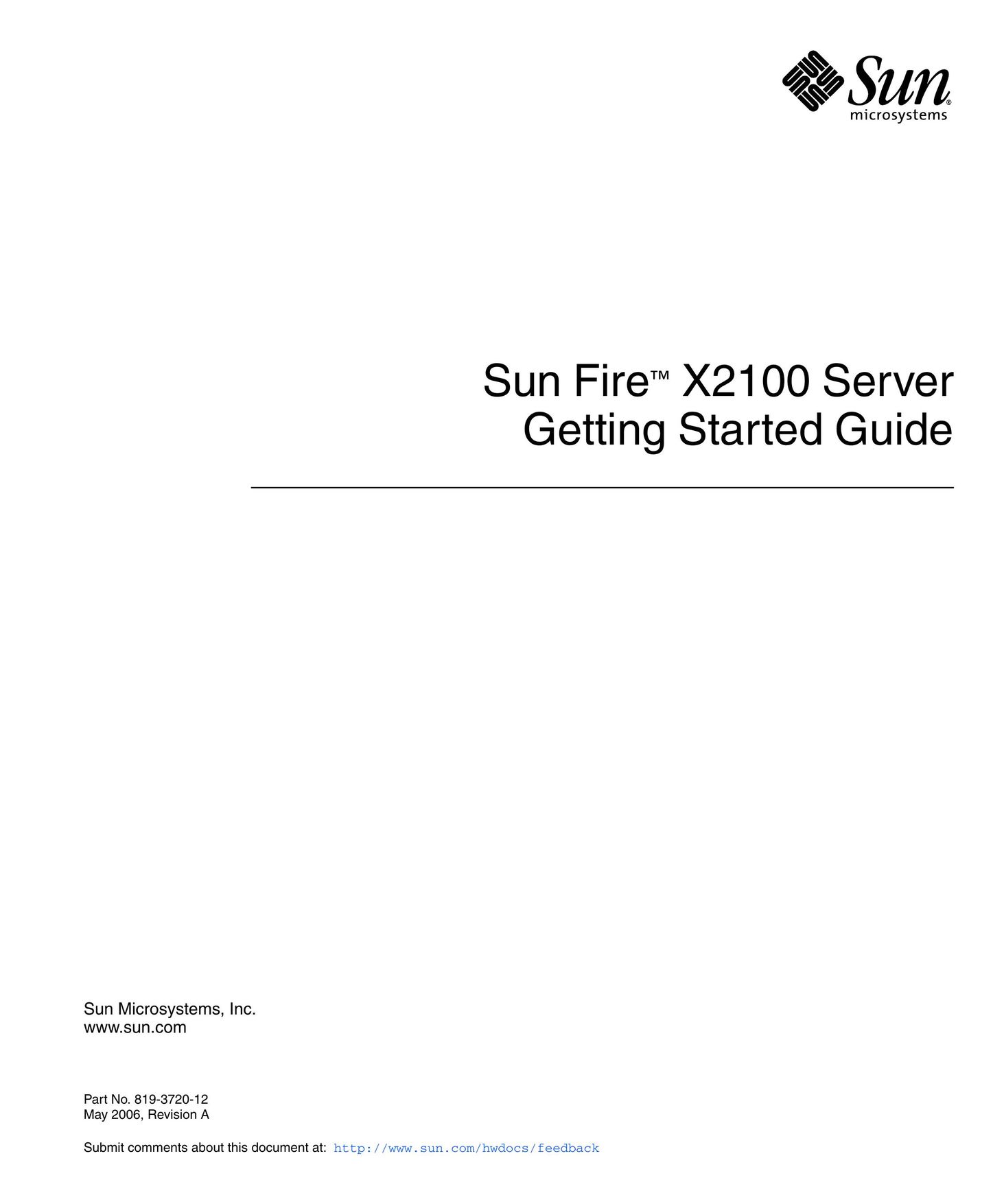 Sun Microsystems X2100 Server User Manual