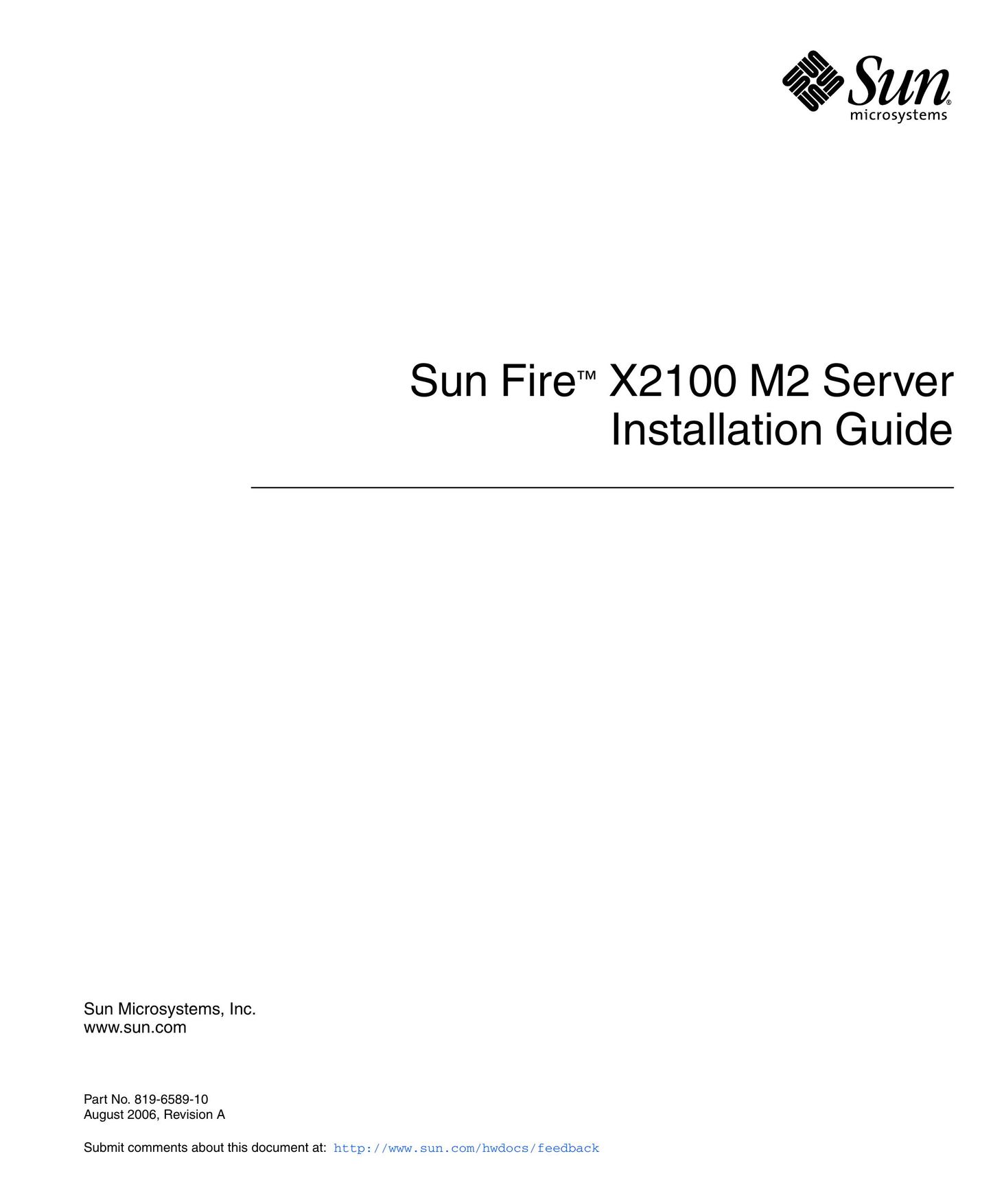 Sun Microsystems X2100 M2 Server User Manual
