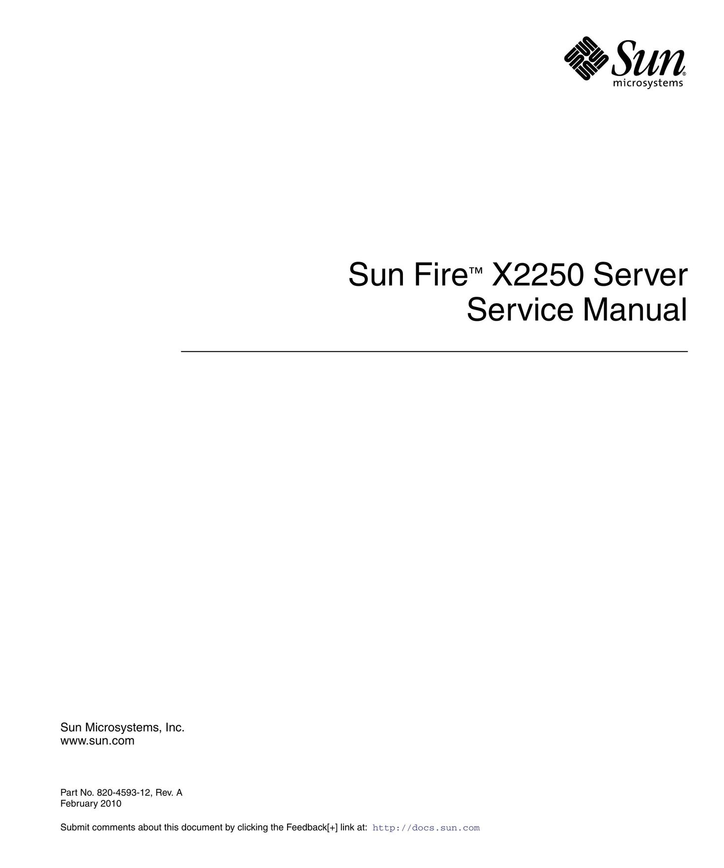 Sun Microsystems X2250 Server User Manual