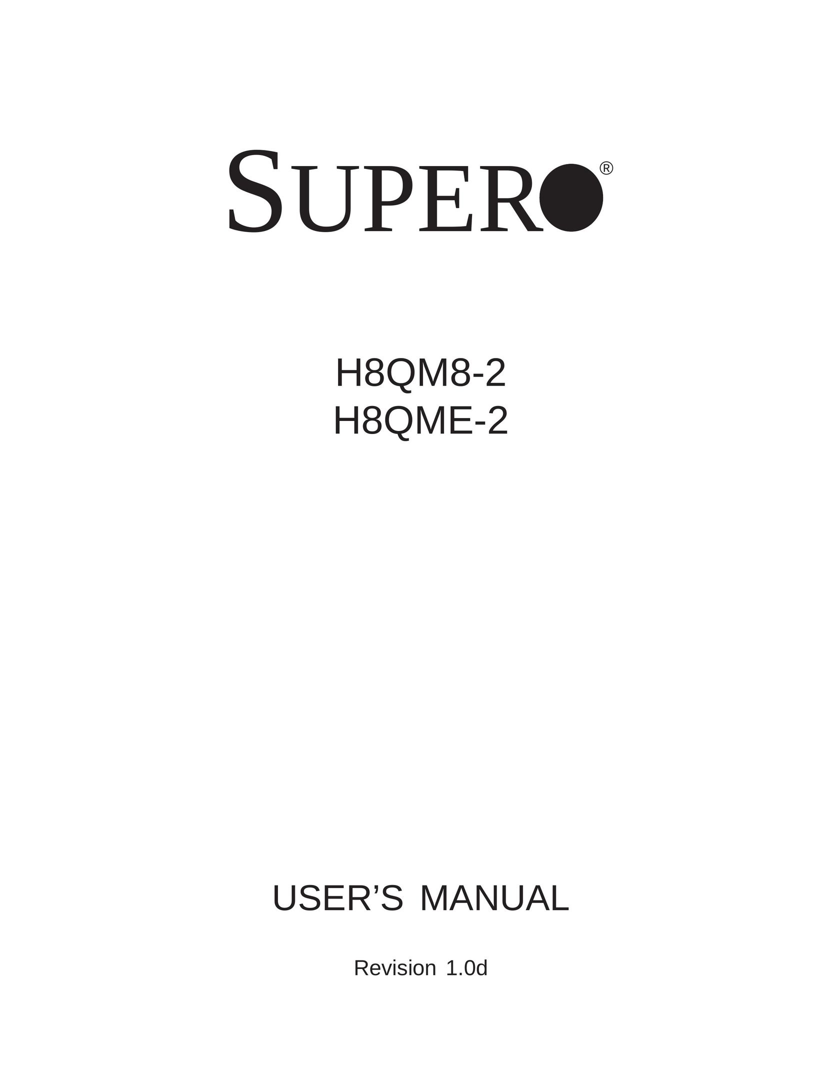 SUPER MICRO Computer H8QM8-2 Server User Manual