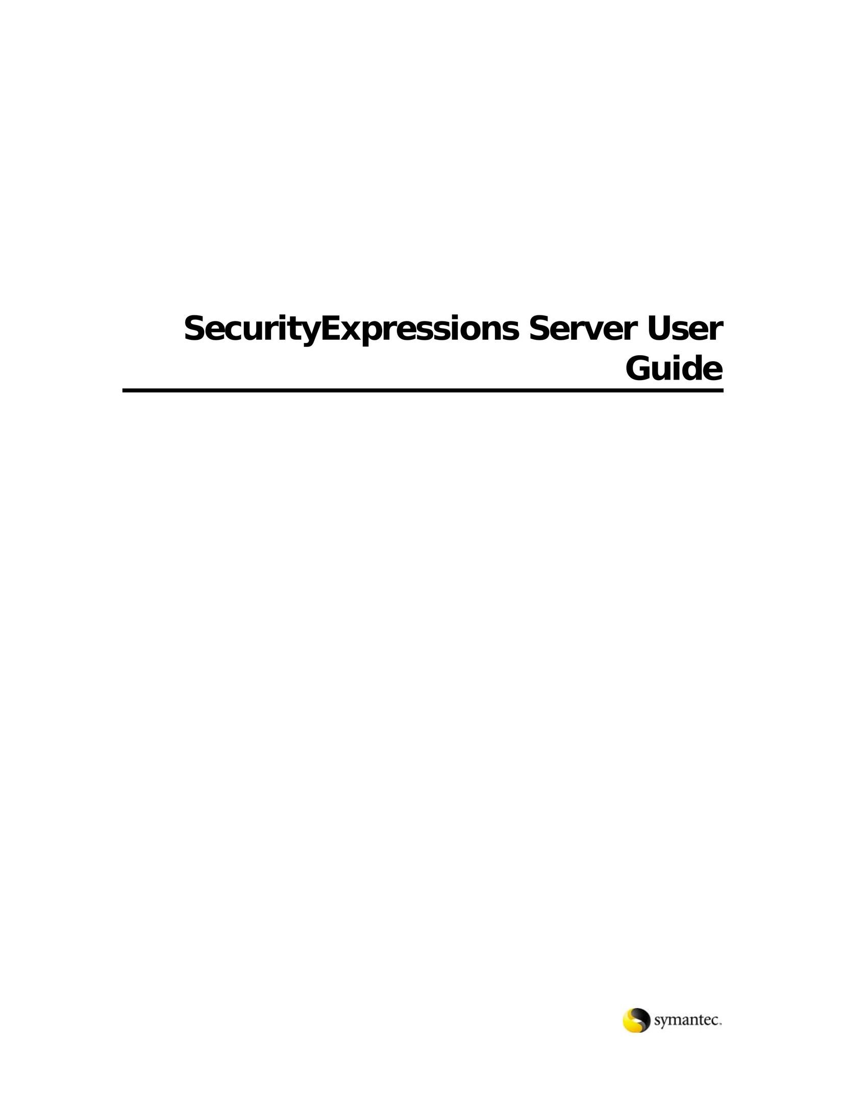 Symantec Security Expressions Server Server User Manual