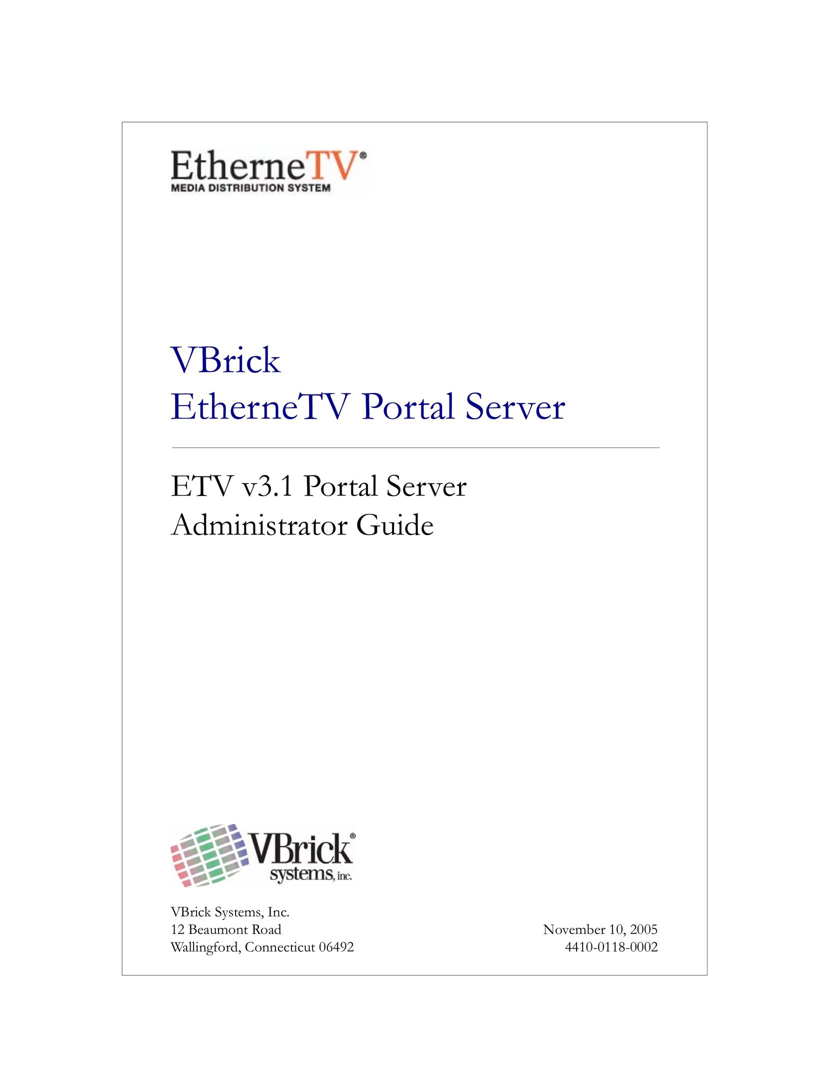 VBrick Systems ETV v3.1 Server User Manual