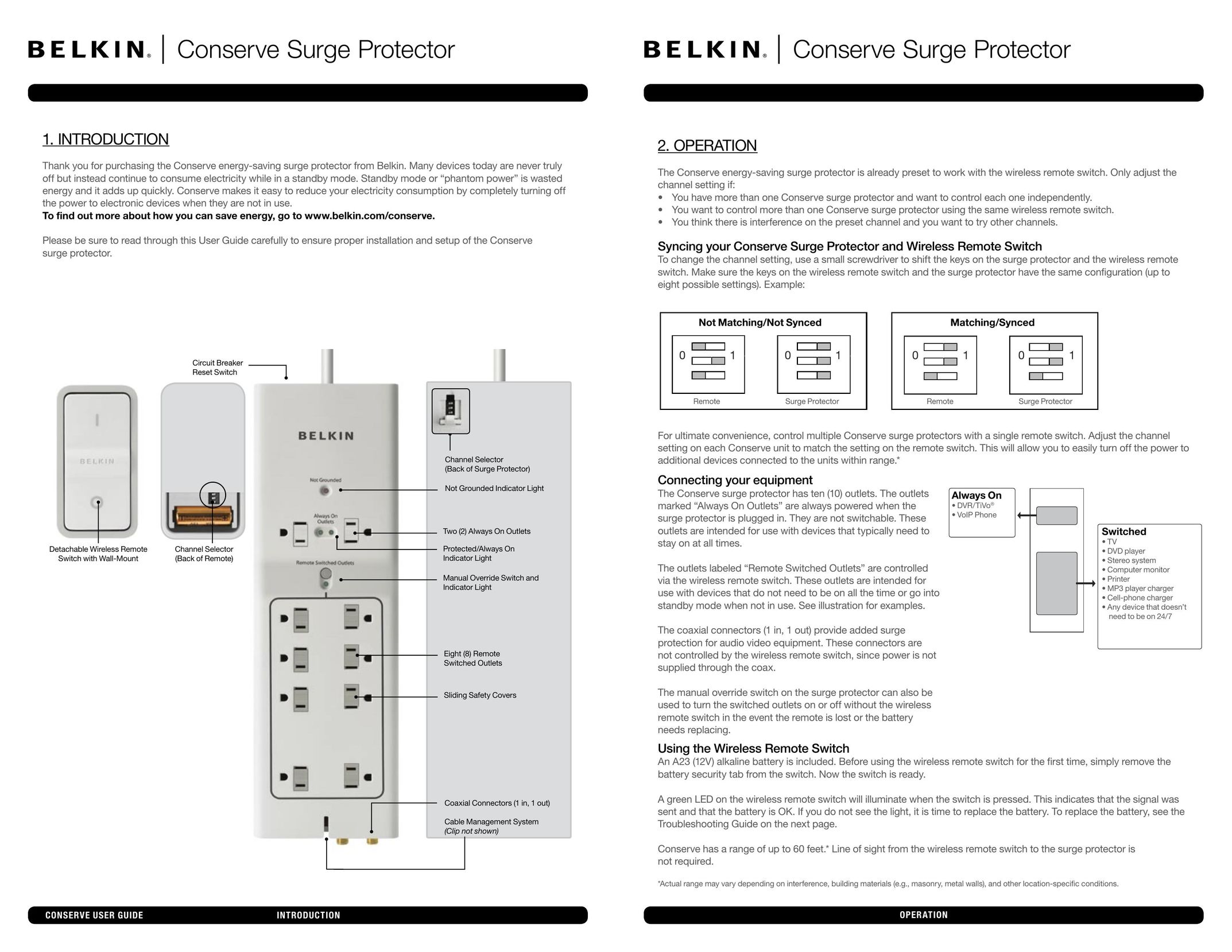 Belkin AG110030-04 Surge Protector User Manual