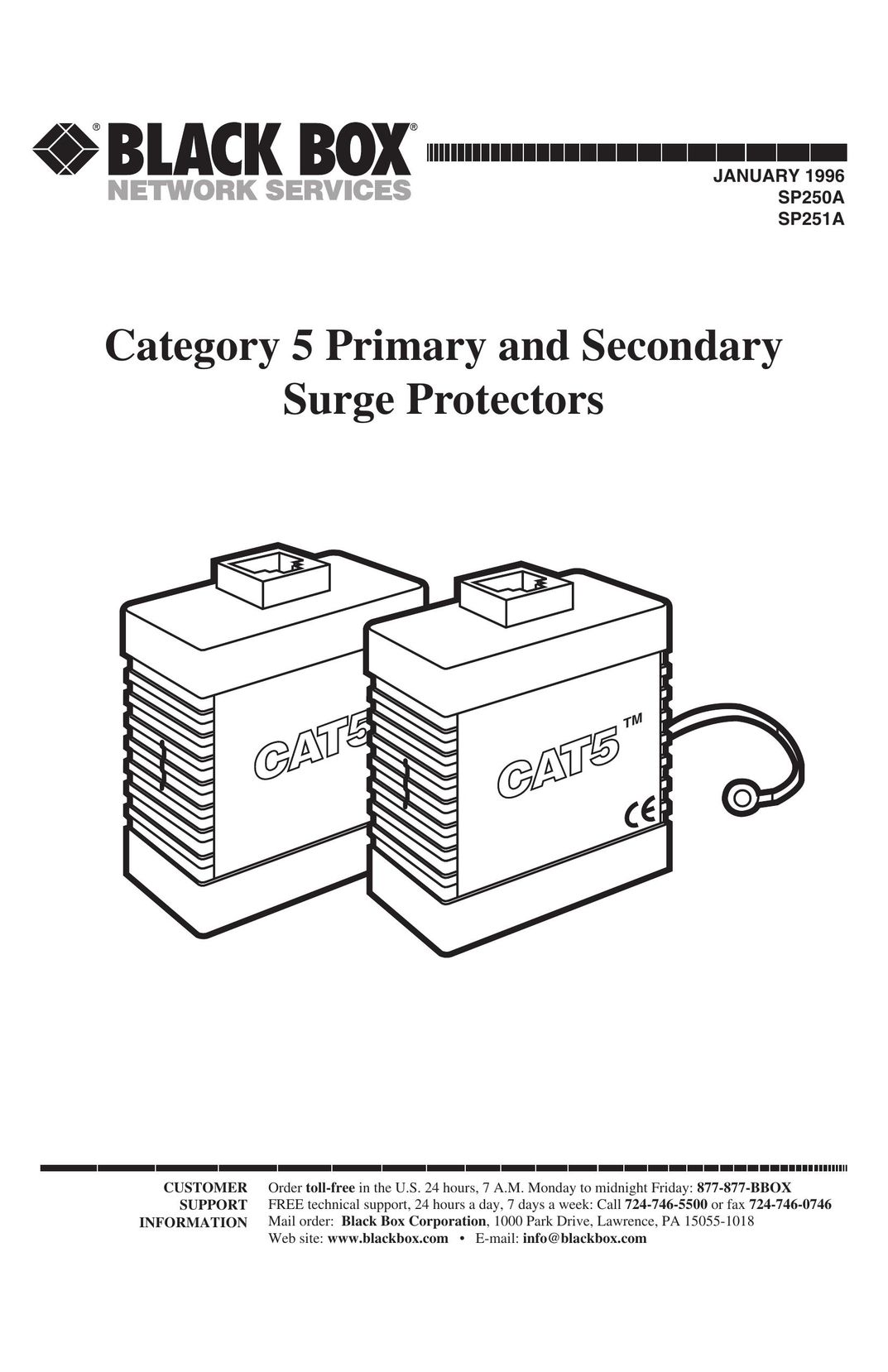Black Box SP250A Surge Protector User Manual
