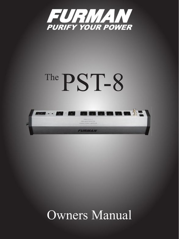 Furman Sound PST-8 Surge Protector User Manual