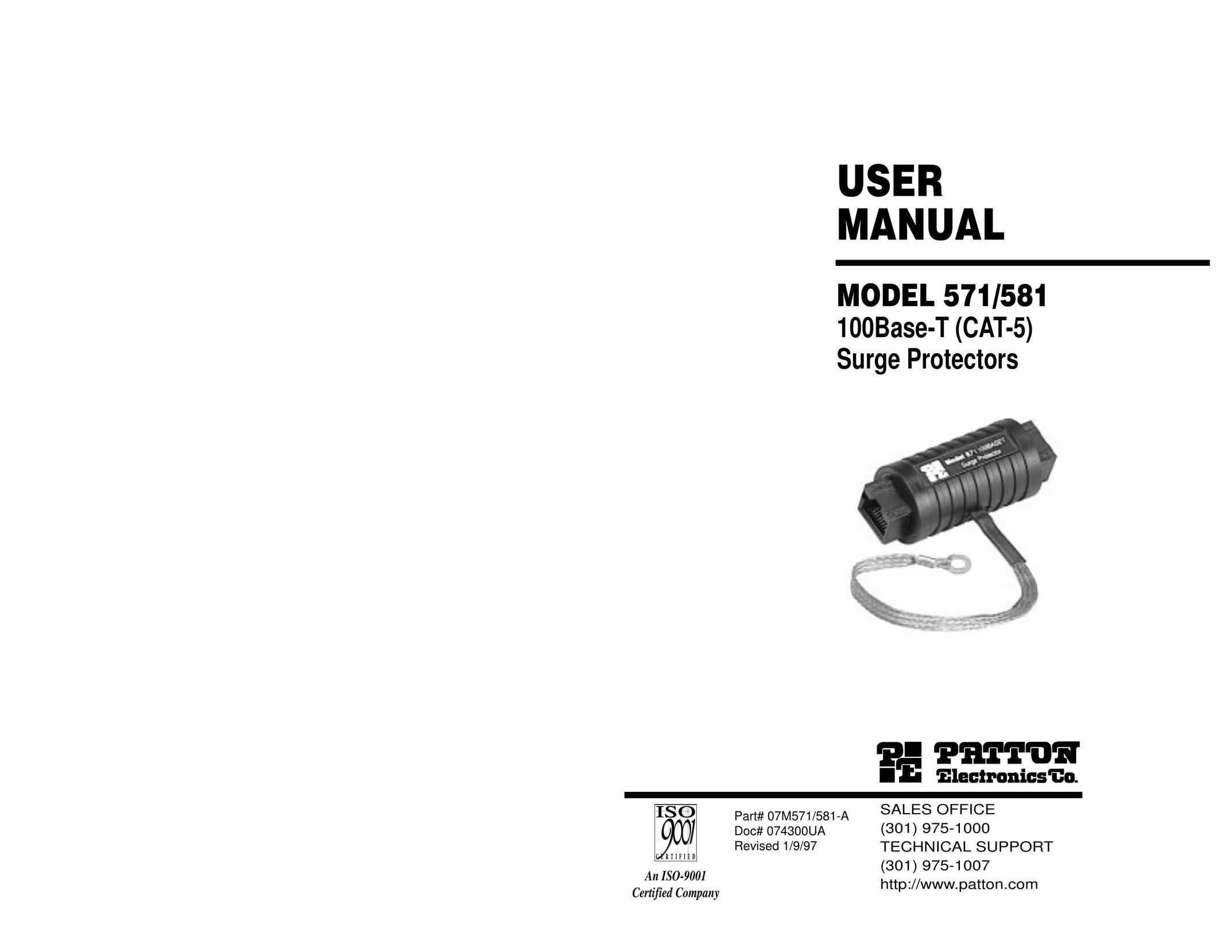 Patton electronic 581 Surge Protector User Manual
